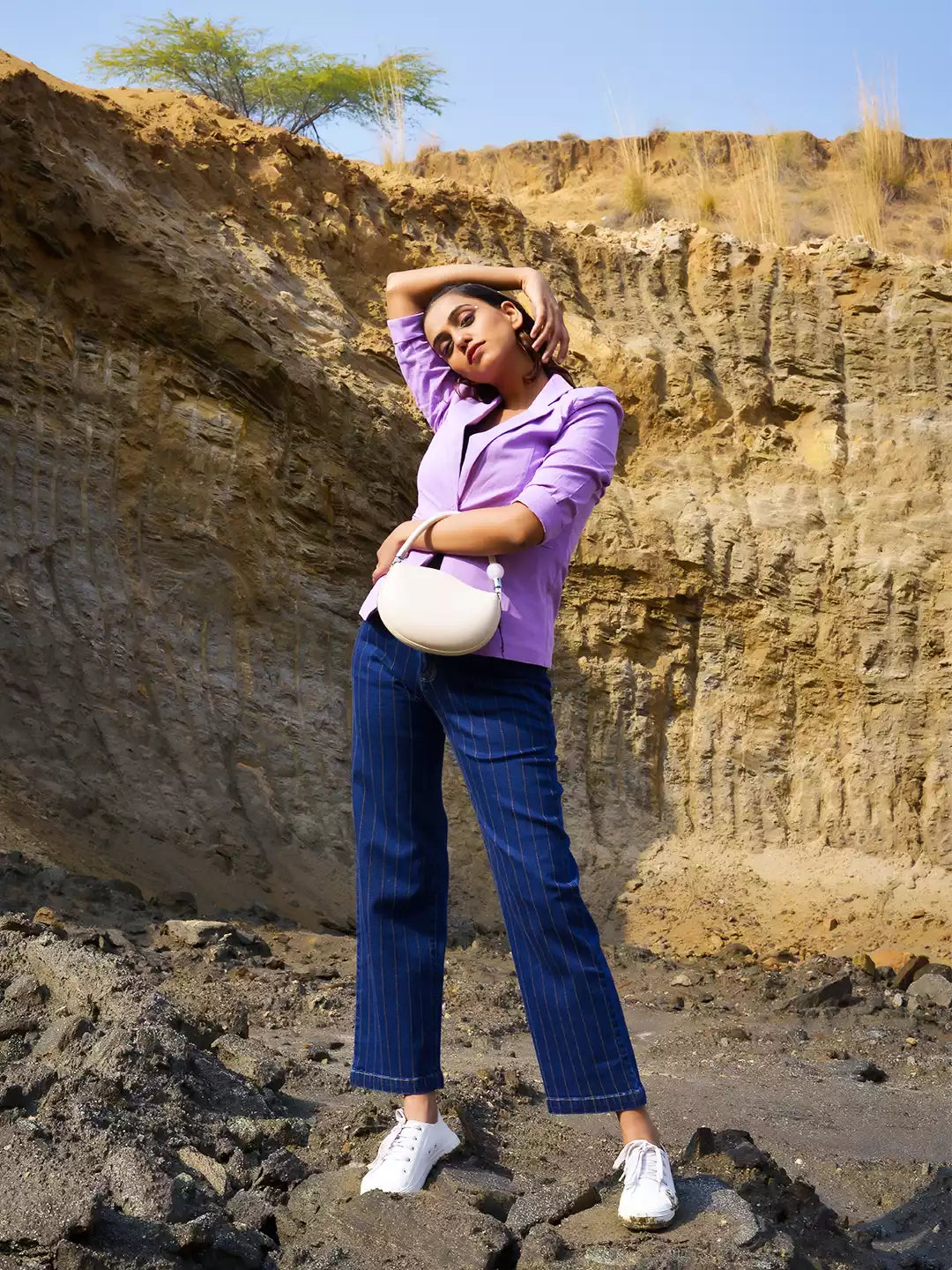 Women Lavender Casual Slim Fit Coat - Global Republic