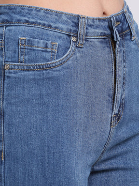 women skinny solid blue jeans