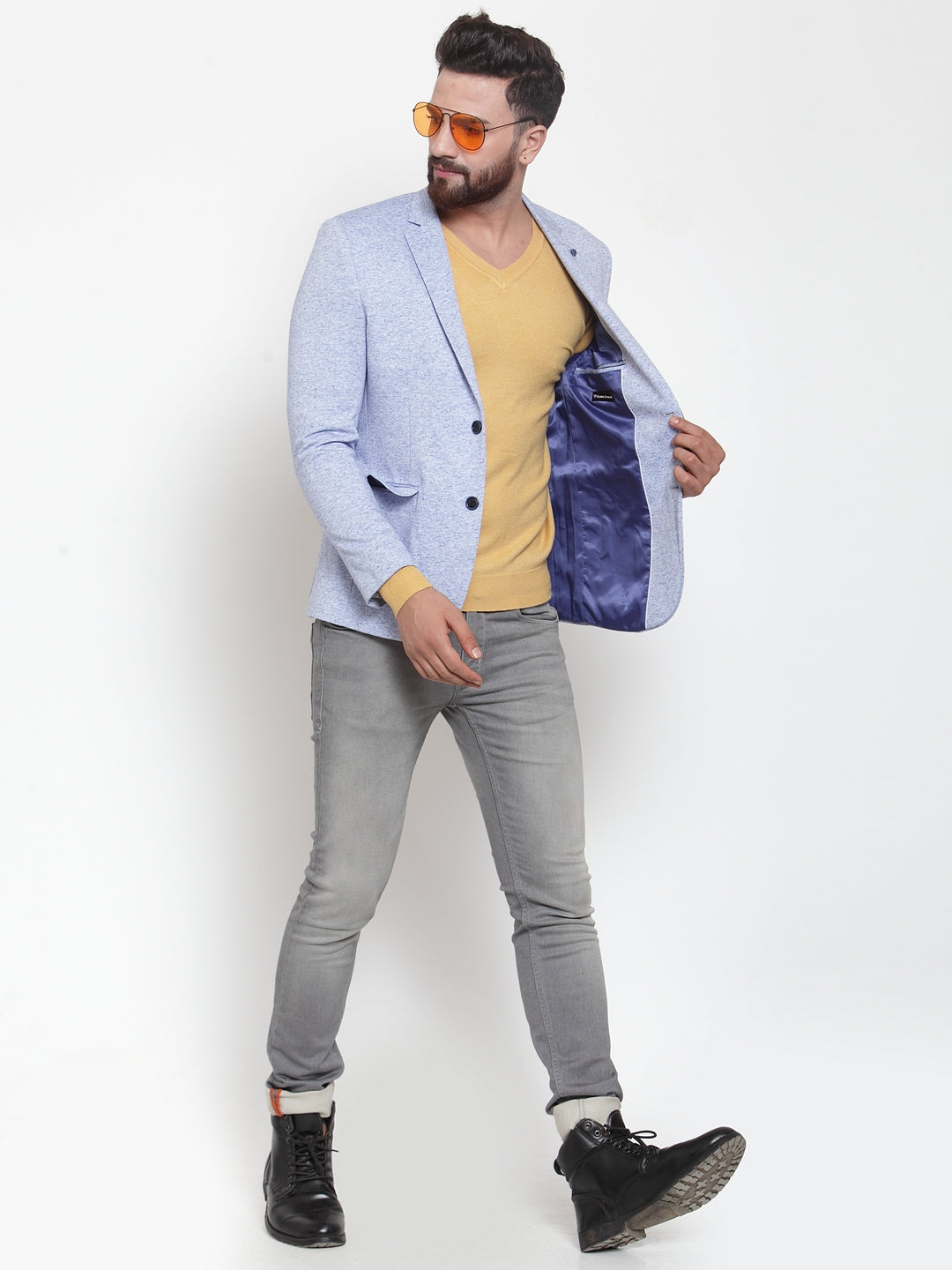 Mens Turquoise Solid Coat