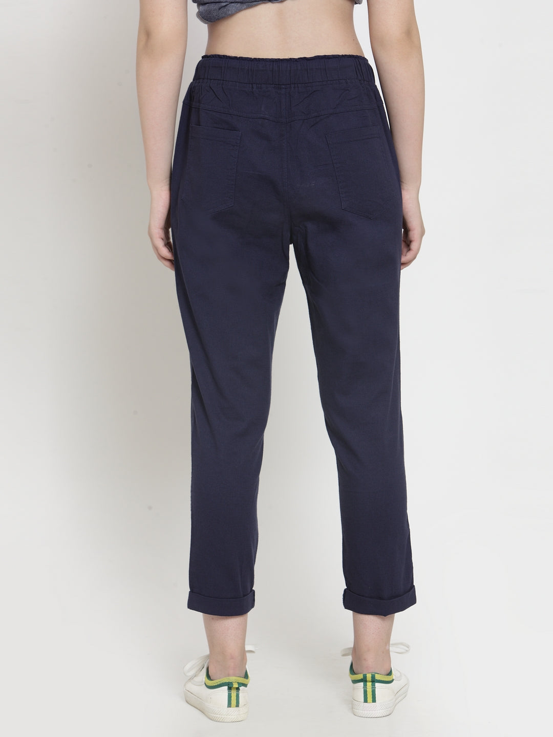 Navy Blue Cotton Regular Fit Lower - Global Republic