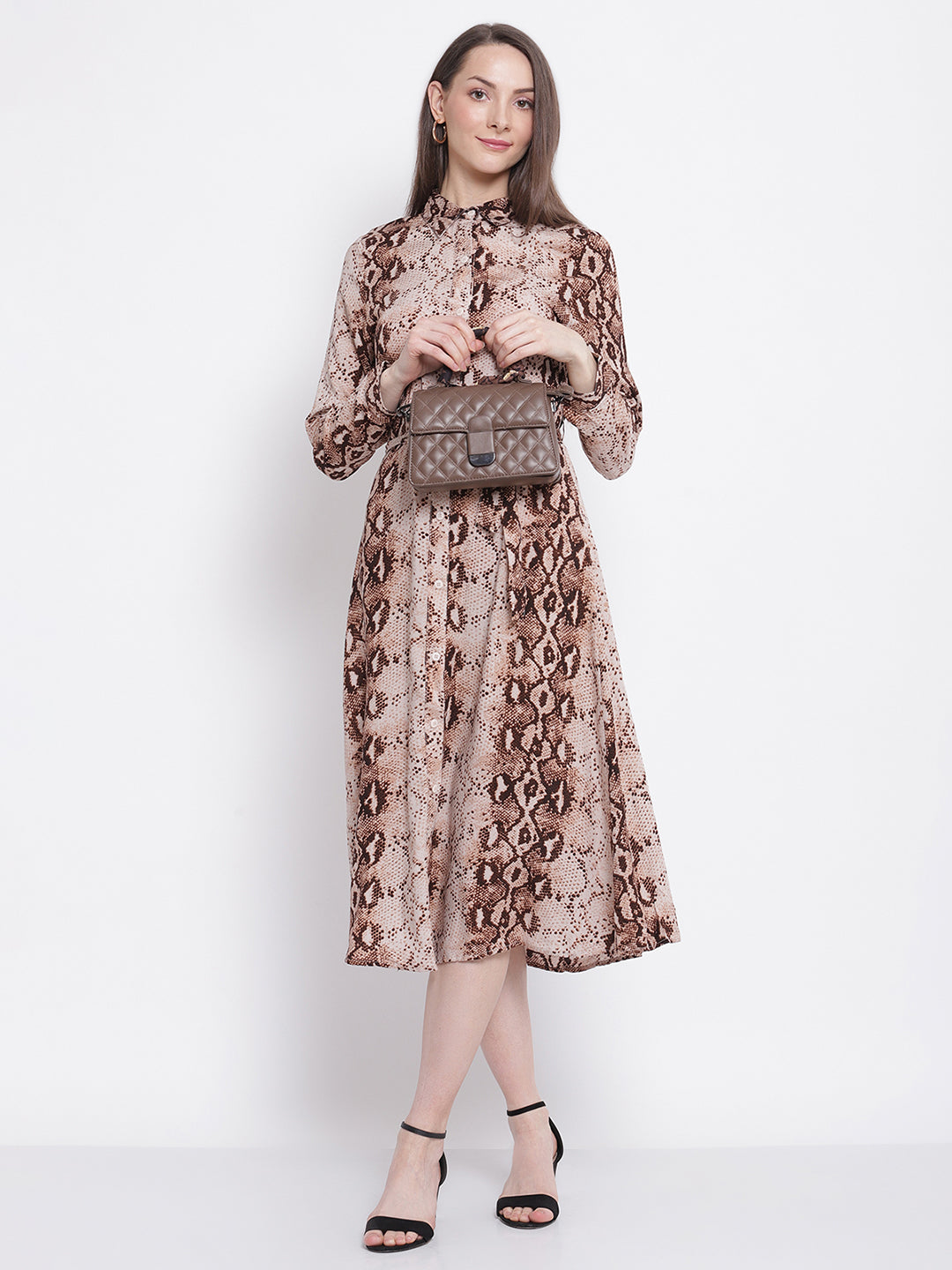 Leopart Print Knee Length Dress - Global Republic