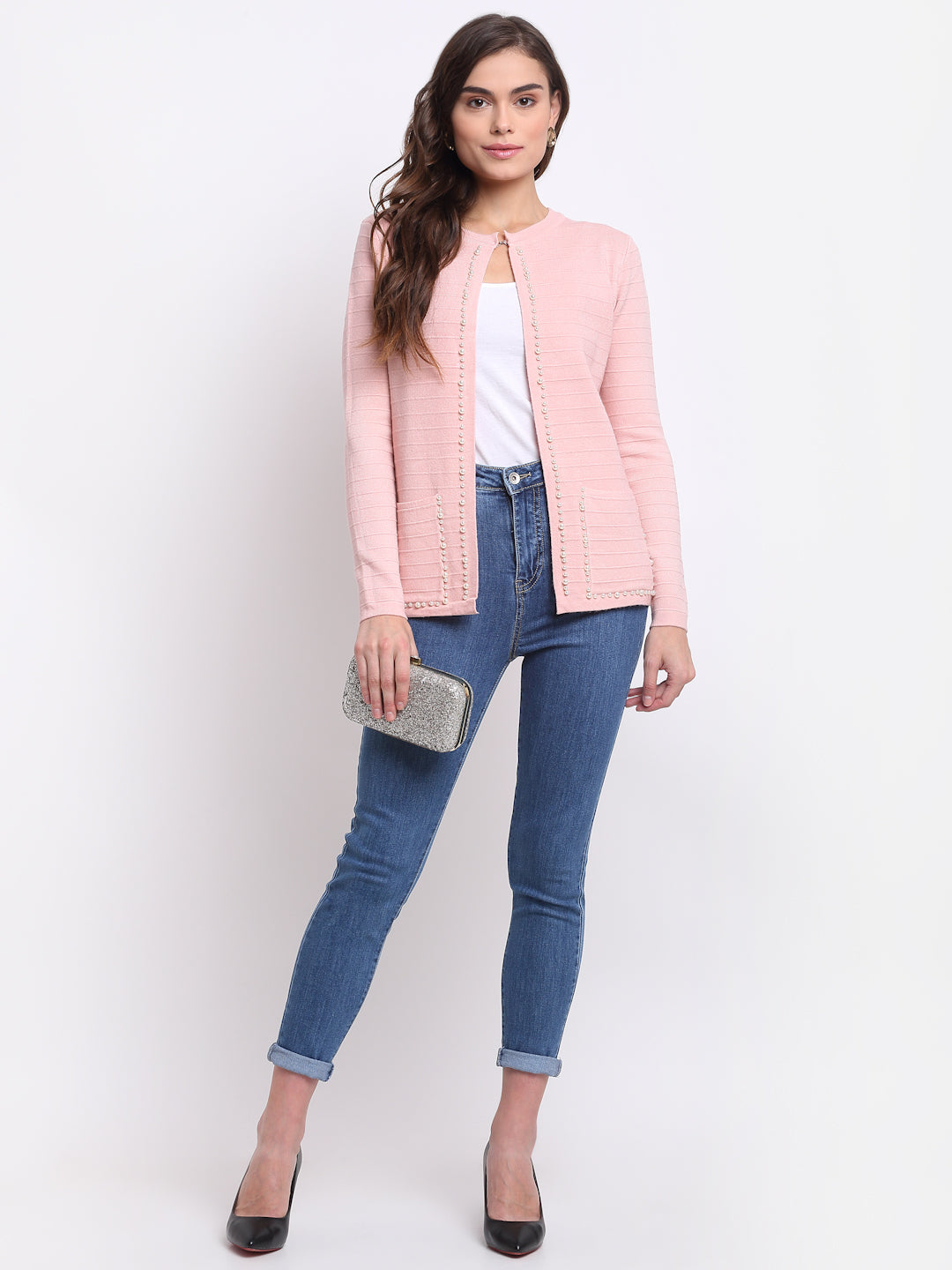 Neck Solid KNIT Shrug