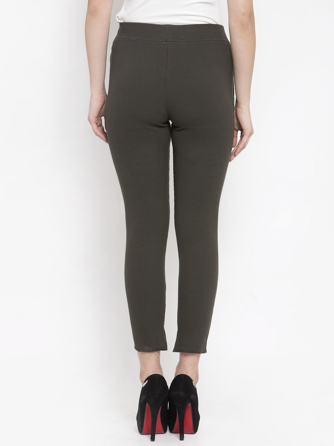 Women Green Solid Jegging