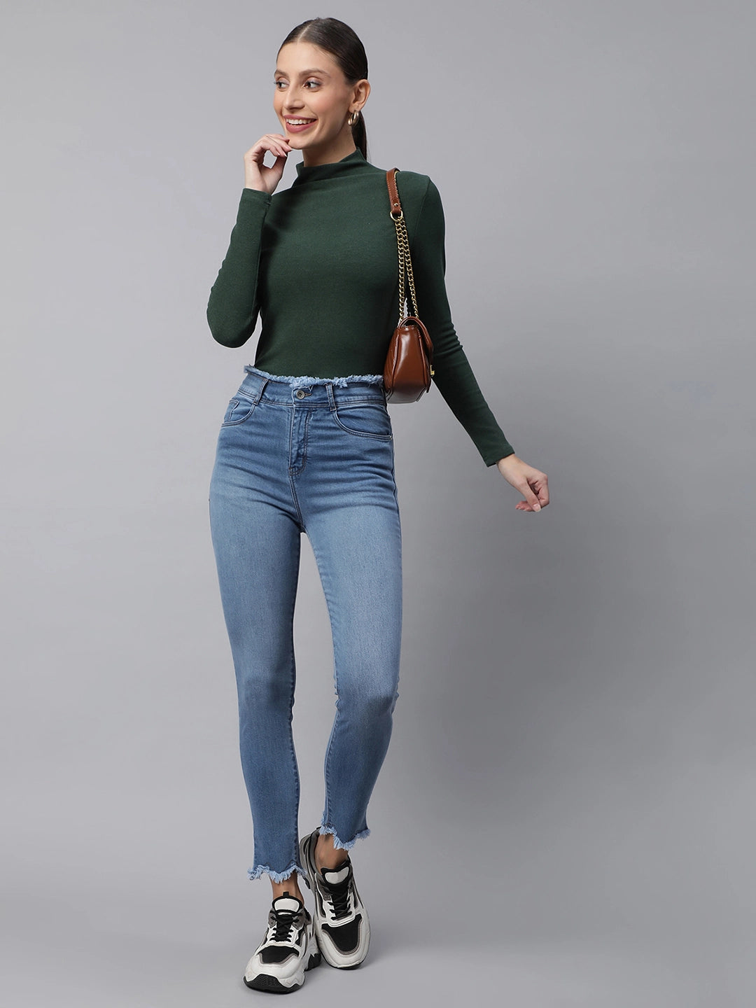 Light Blue Fringe Slim Fit Jeans - Global Republic