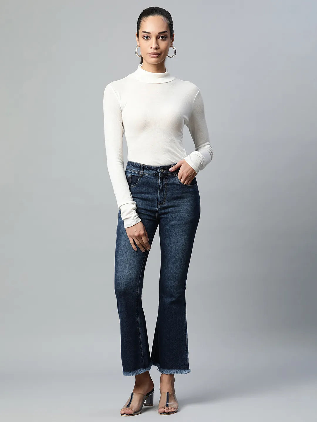 Blue Medium Washed Bootcut Jeans - Global Republic