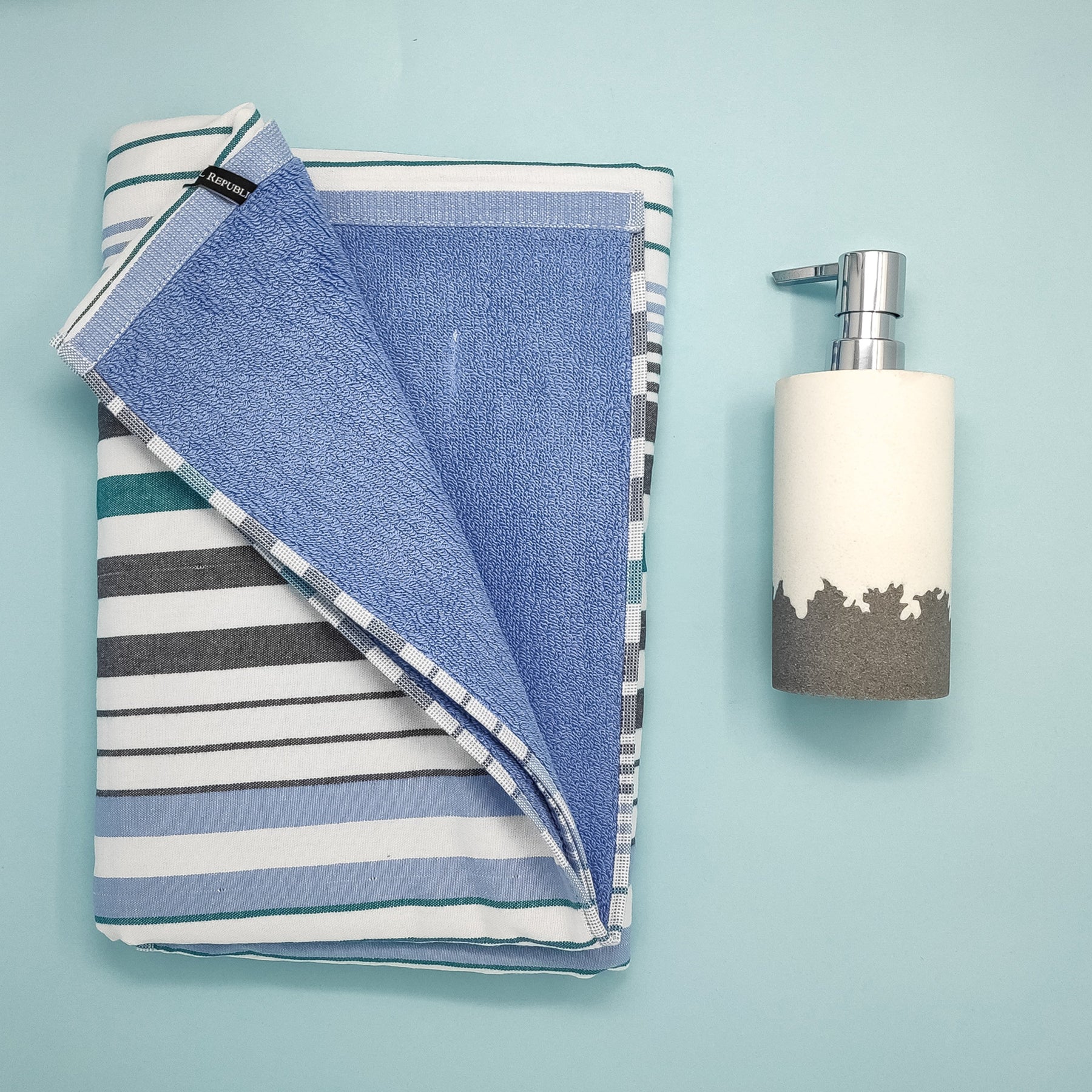 Blue Striped Double-Sided Bath Towel (70x140)