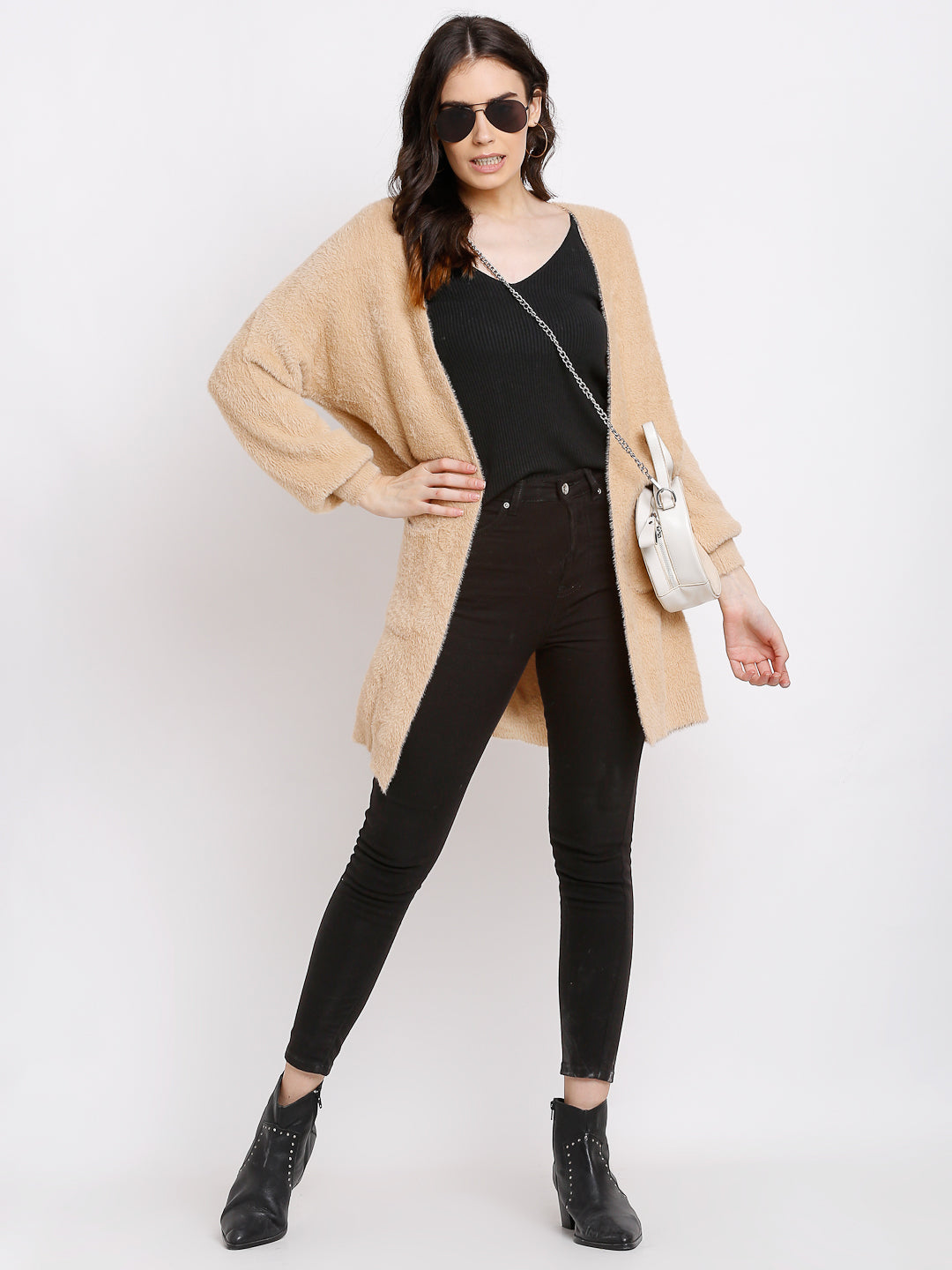 Solid Open Neck Shrug