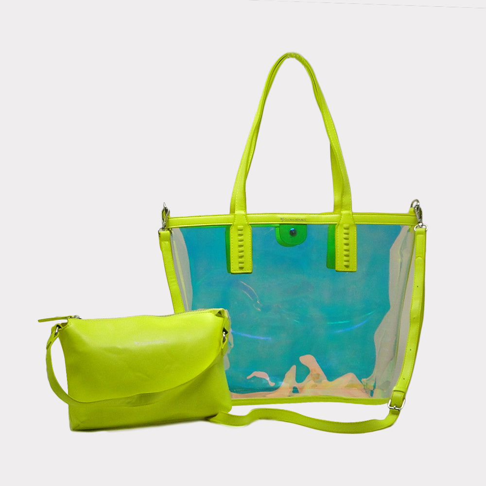 Green Transparent Shopping Bag with Kit