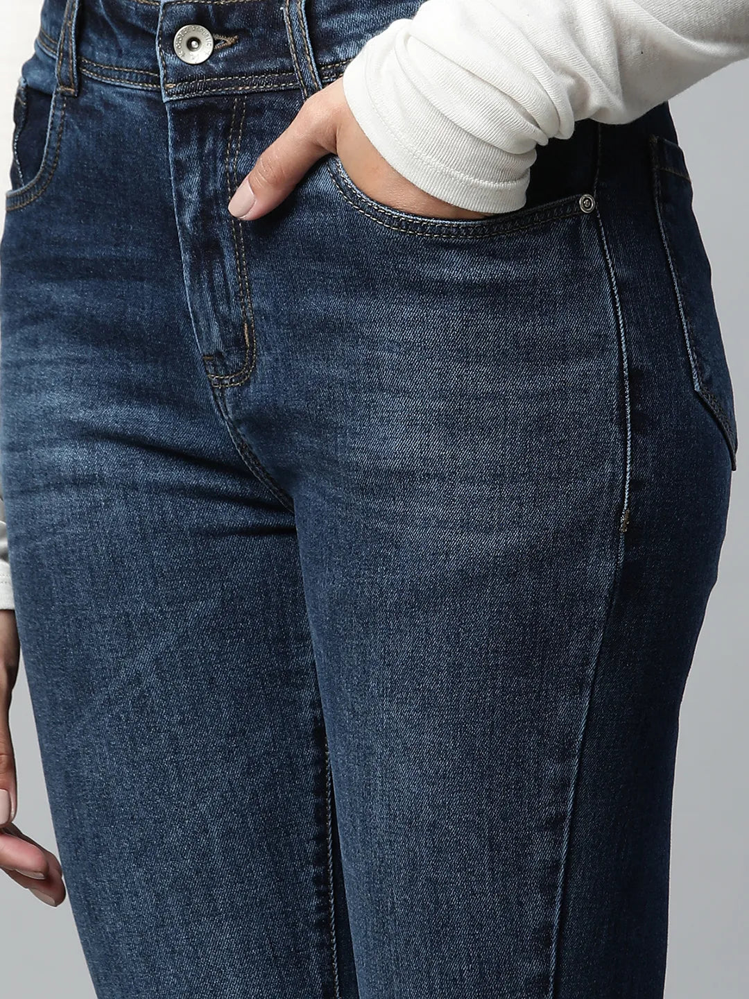 Blue Medium Washed Bootcut Jeans - Global Republic