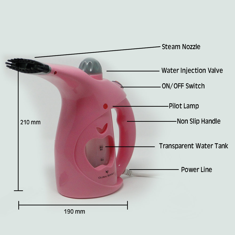 Multiple Uses 750W Steamer in 3 Colors (Pinkish, Anti-Blue & White)