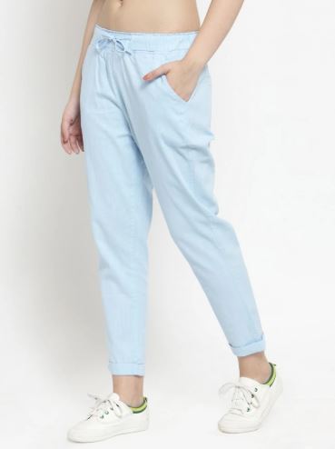 Plain Navy Blue And Light Blue Combo Of 2 Lowers