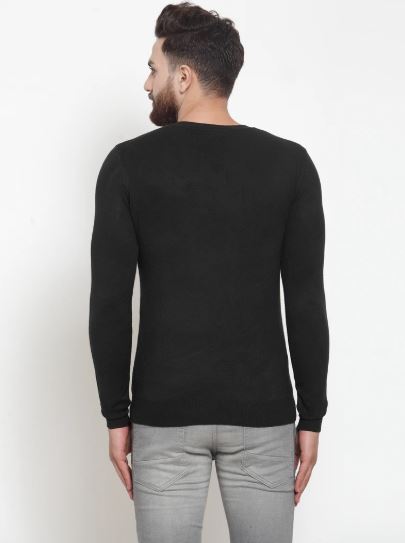 Mens Plain Black And Red Combo Of 2 Collar T-Shirts