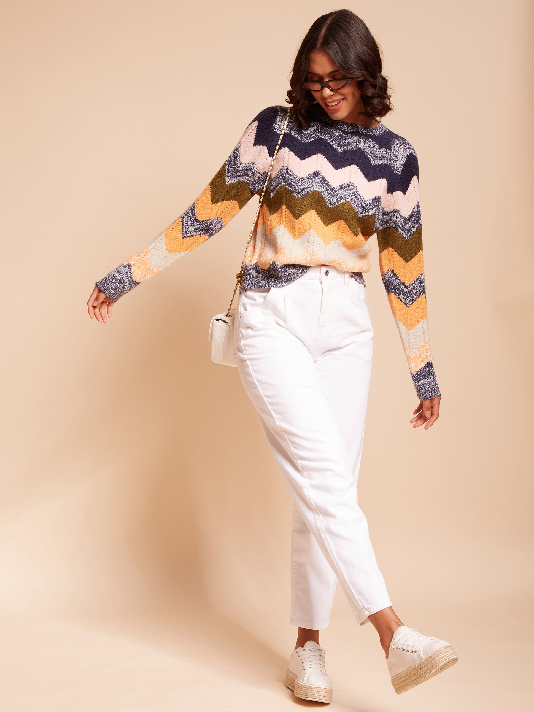 White Solid Loose Fit Jeans - Global Republic