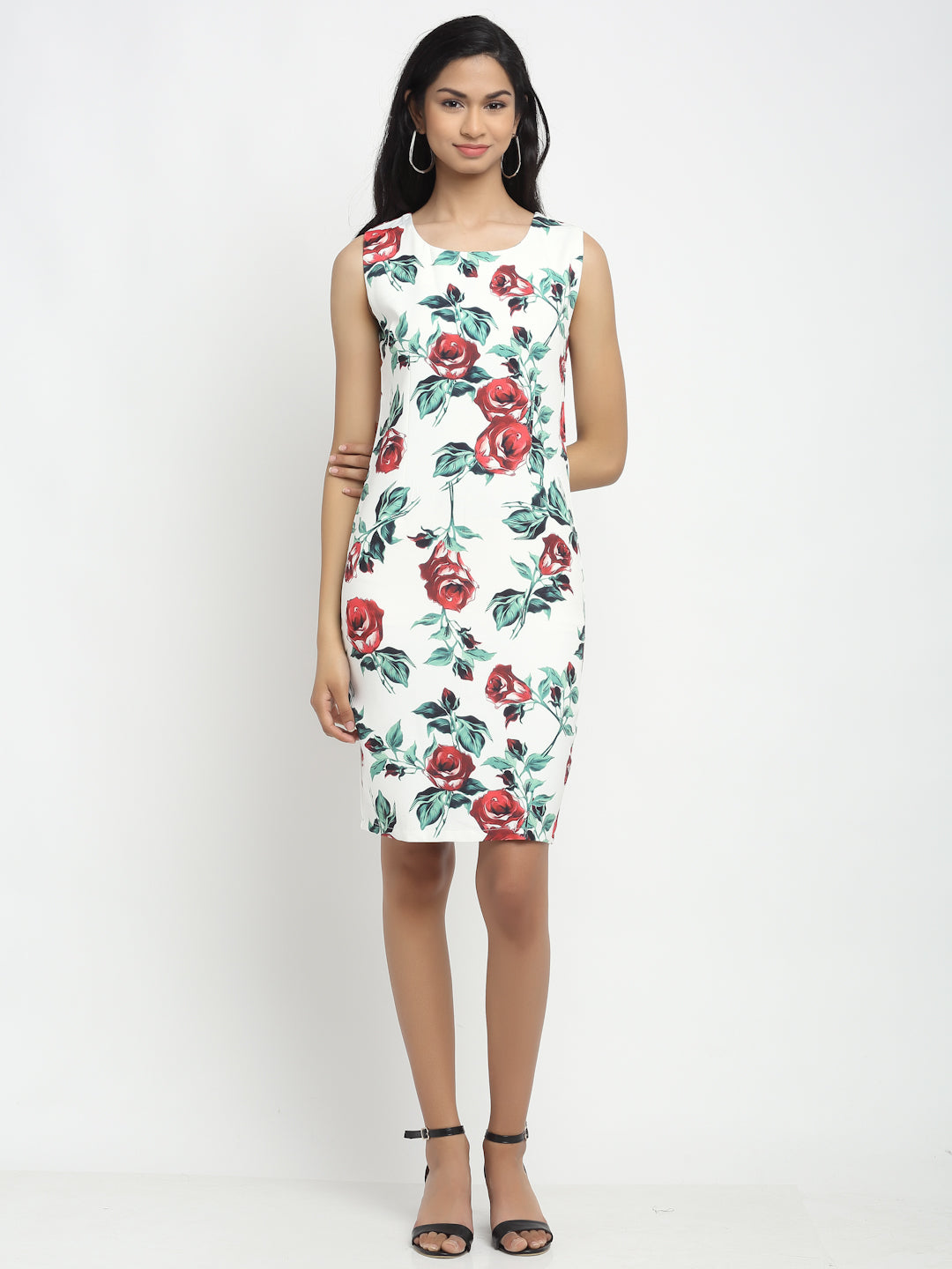 White Cotton Floral Dress - Global Republic