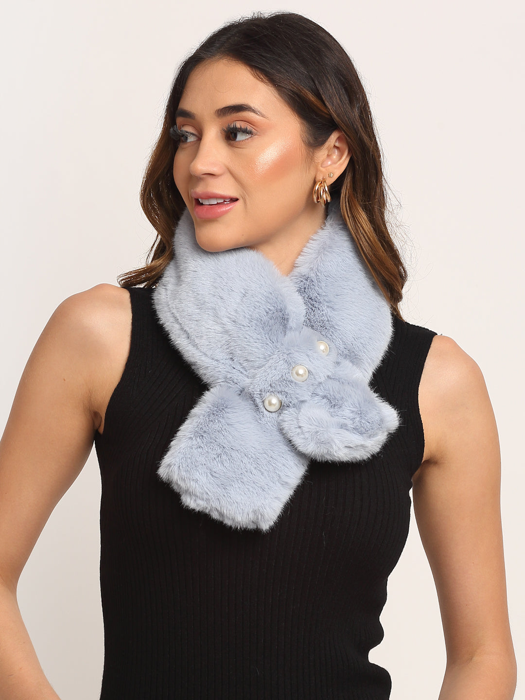 Women Blue Solid Stole