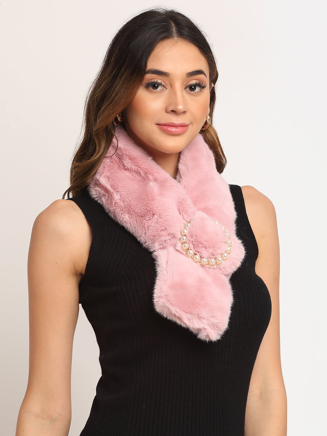 Women Pink Solid Stole - Global Republic