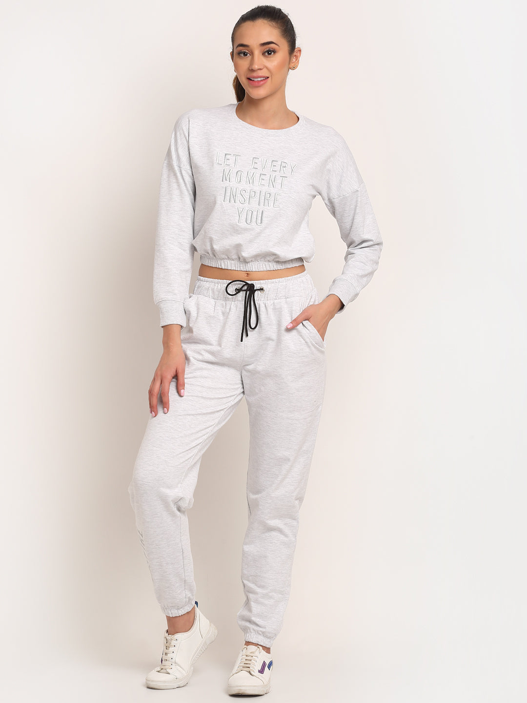 Grey Typography Hosiery Tracksuit - Global Republic