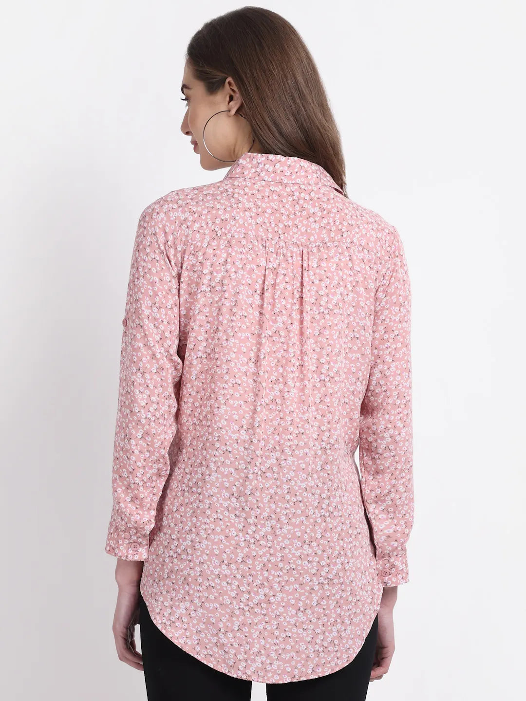 Women Collared Viscose Mini Floral Printed Shirt - Global Republic