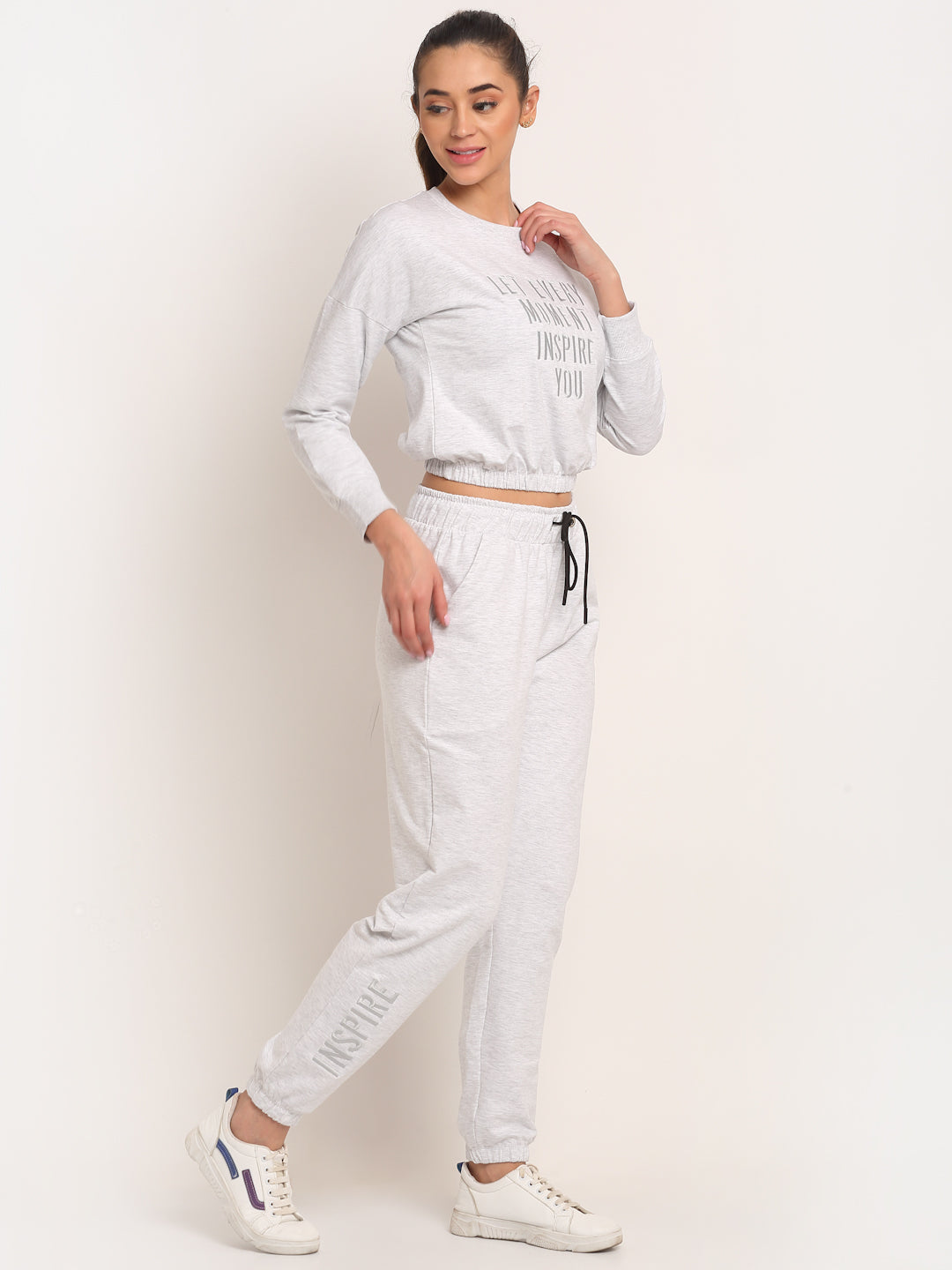 Grey Typography Hosiery Tracksuit - Global Republic