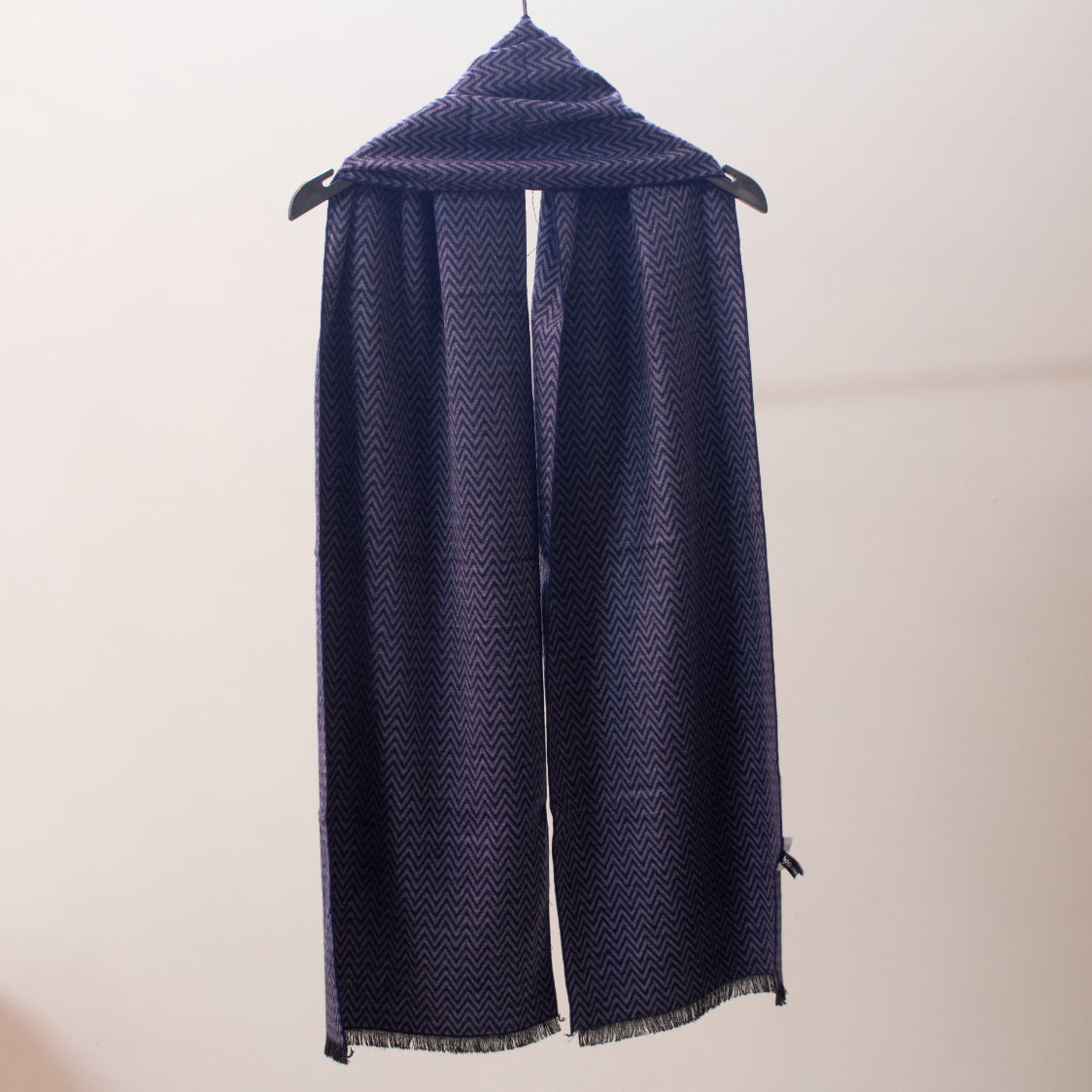 Men Striped Navy Blue Muffler