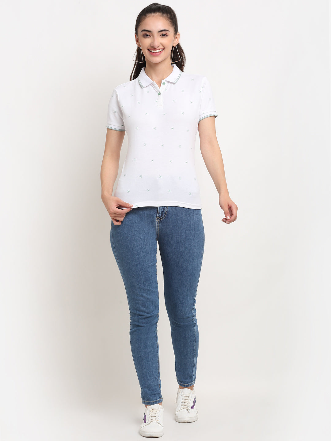 White Regular Fit Polo T-Shirt - Global Republic