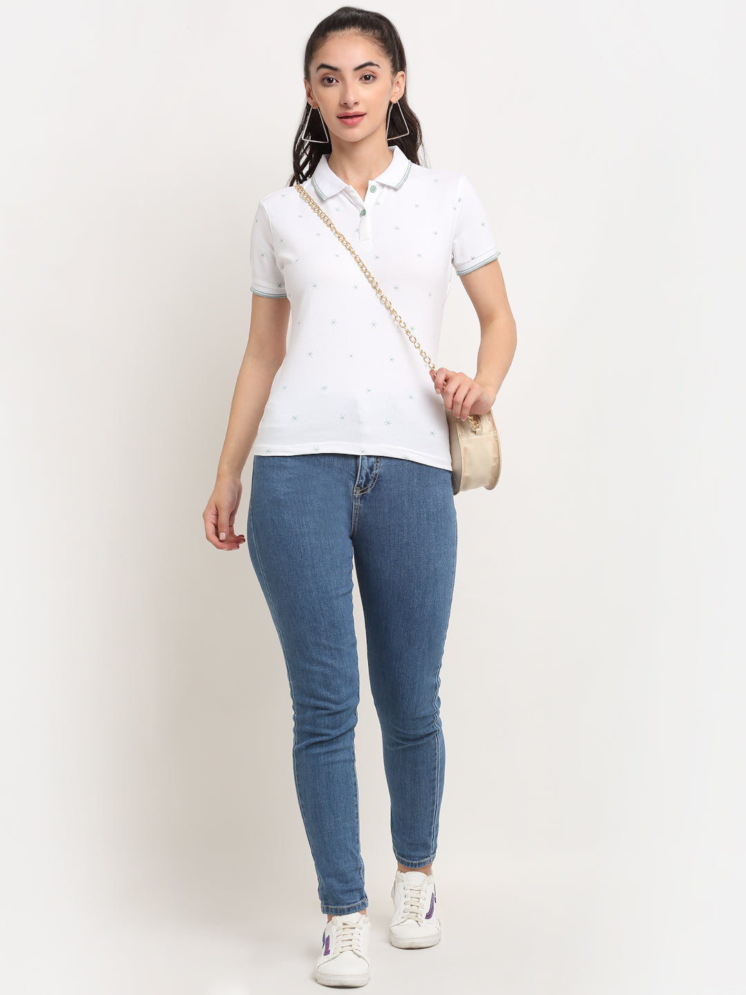 White Regular Fit Polo T-Shirt - Global Republic