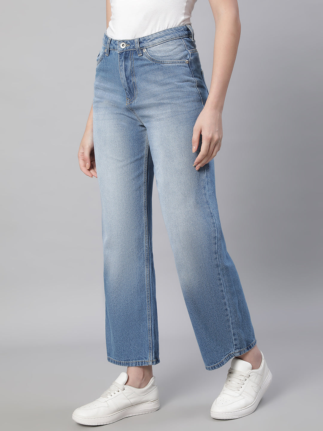 Blue Ankle Length Stretchable Jeans - Global Republic