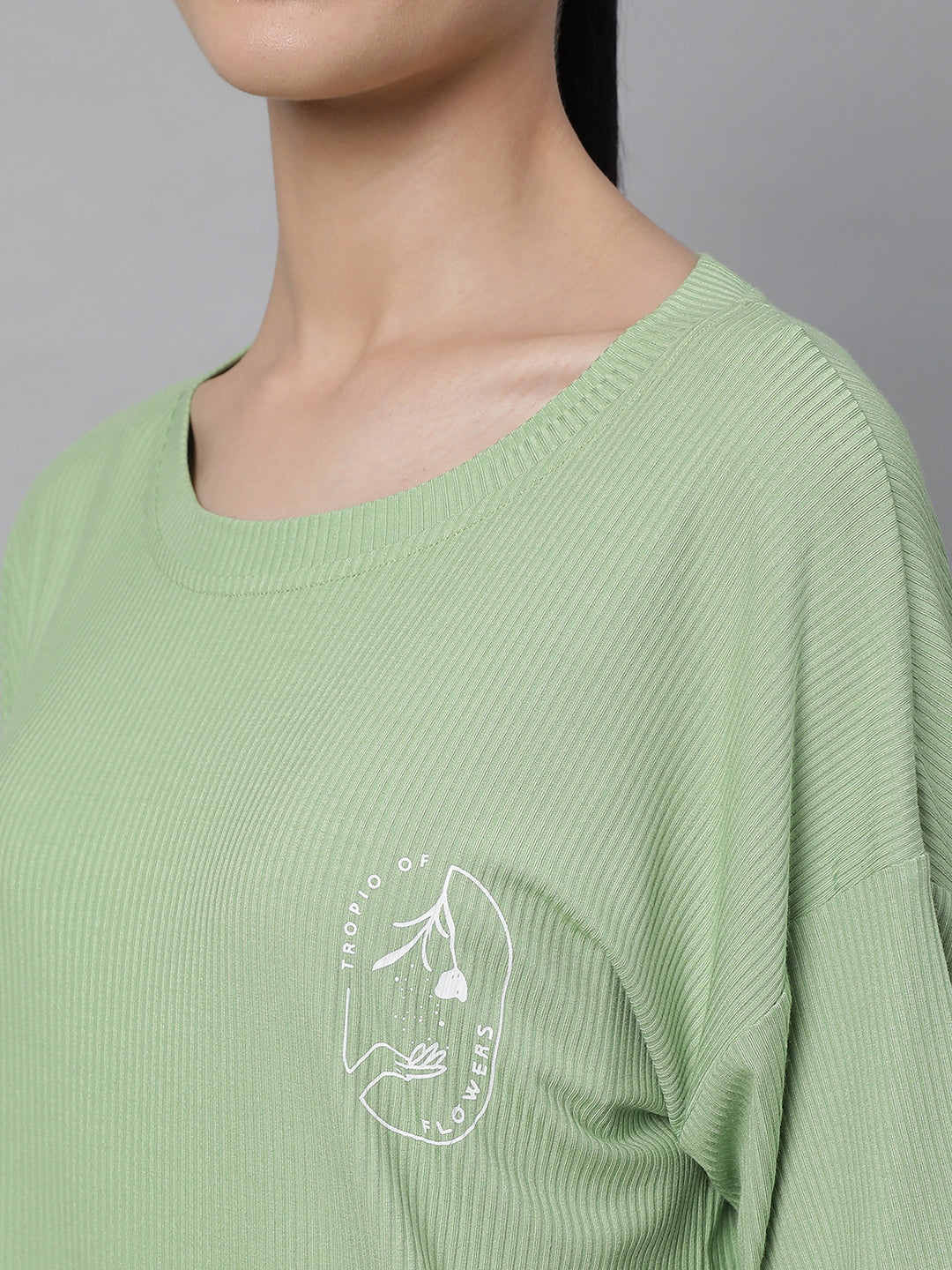 Women Green Loose Fit Night Suit Set - Global Republic