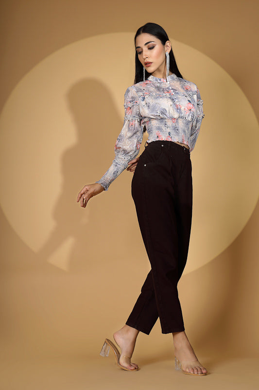 Brown Regular Fit Stretchable Jeans - Global Republic