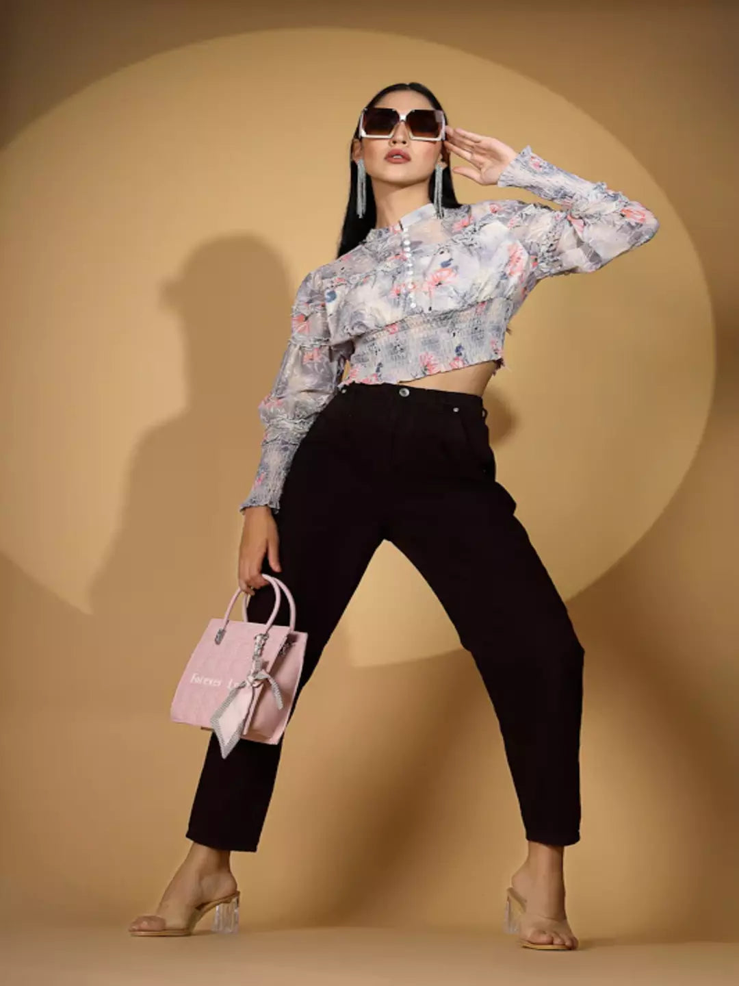 Brown Regular Fit Stretchable Jeans - Global Republic