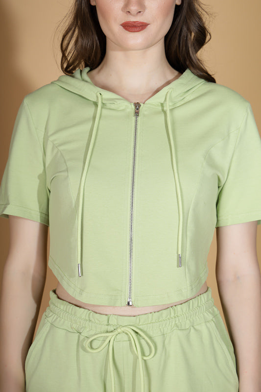 Women Pista Hooded Solid Short Set - Global Republic