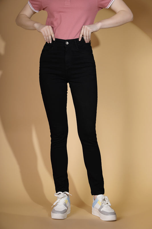 Women Slim Fit Stretchable Black Jeans