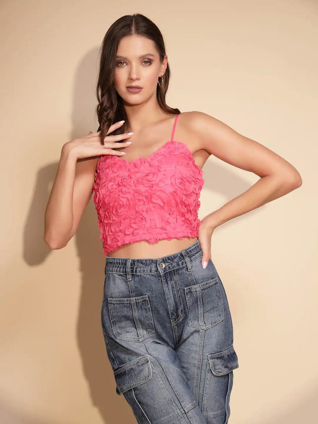 Pink Floral Crop Top - Global Republic