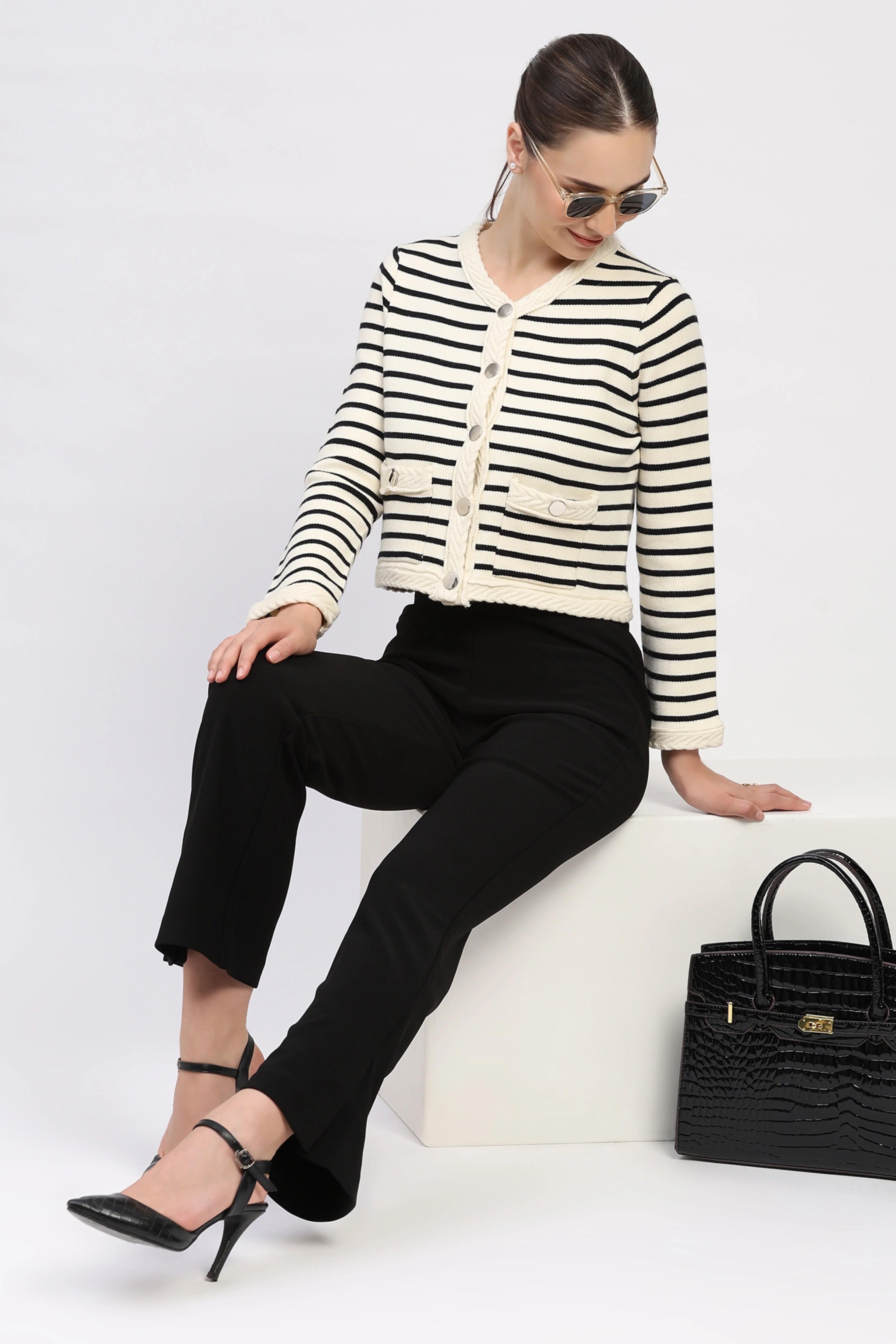 Black Bootcut Jegging Trousers