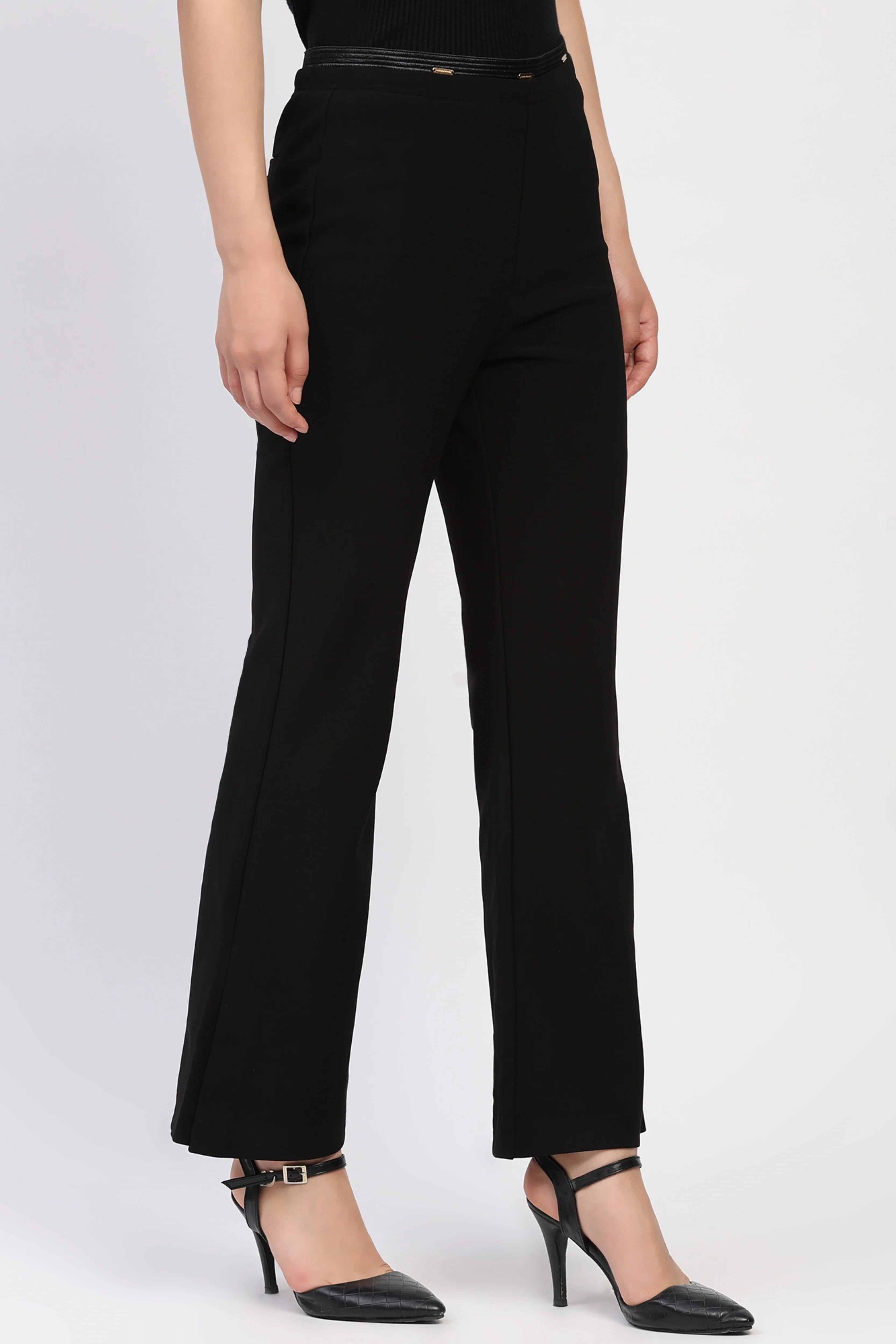 Black Bootcut Jegging Trousers