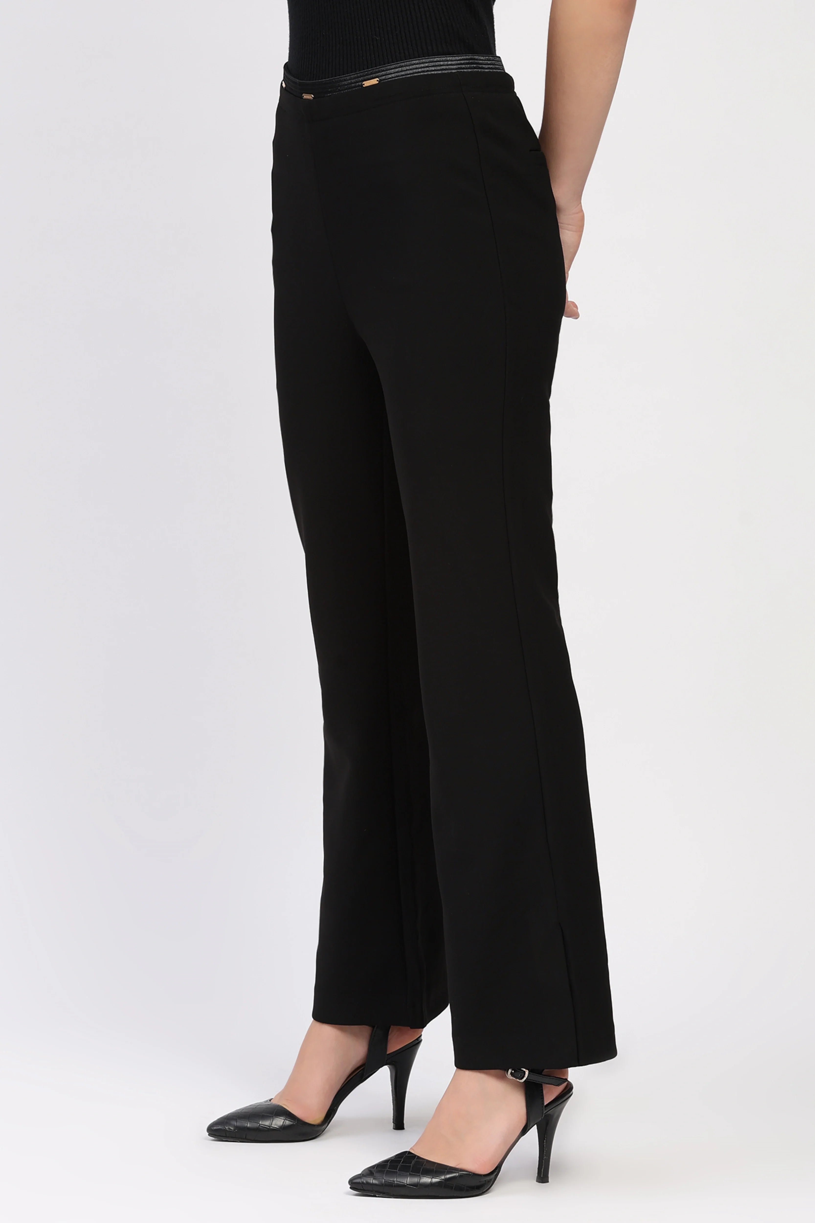 Black Bootcut Jegging Trousers