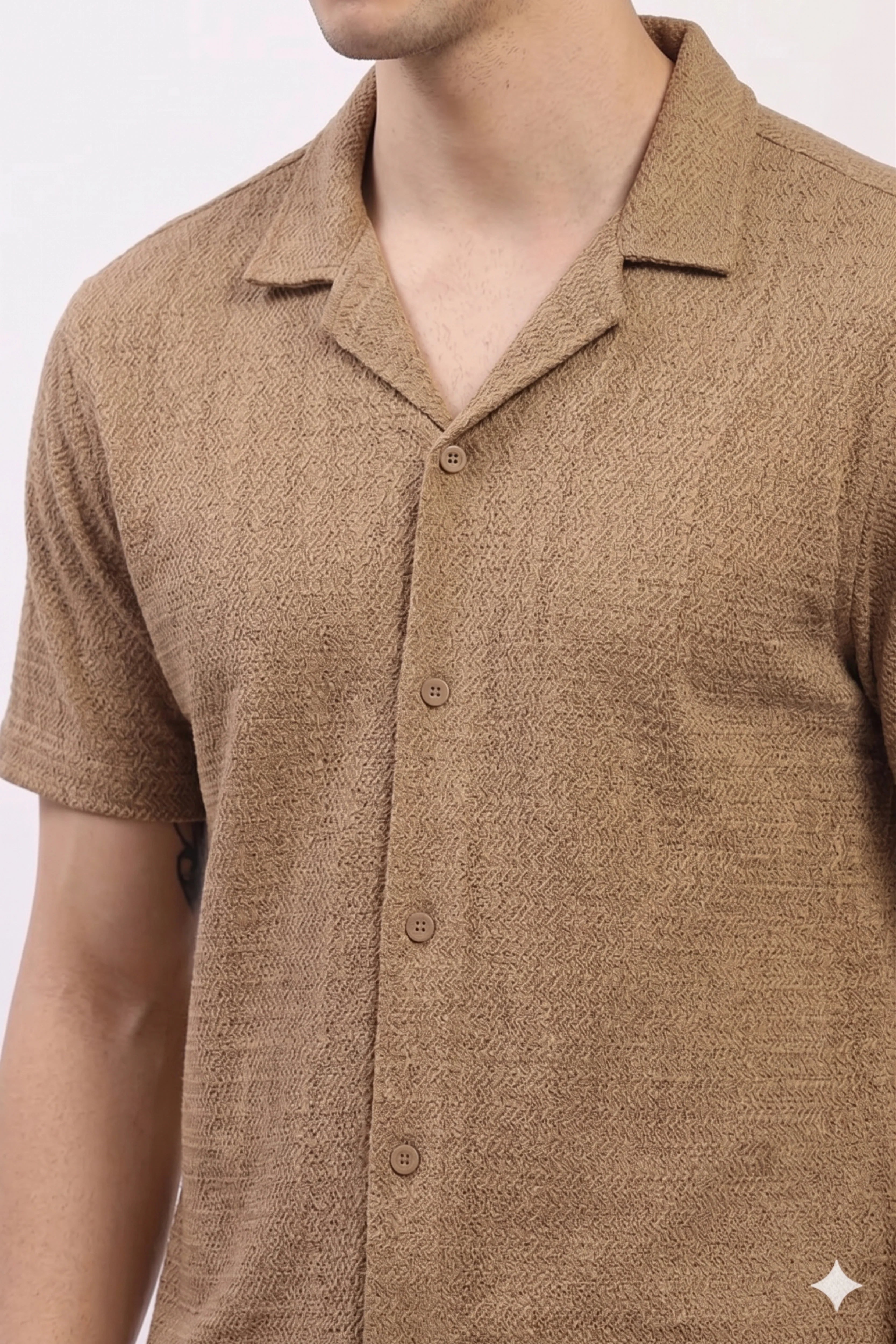 Brown Woven Casual Shirt-Global Republic