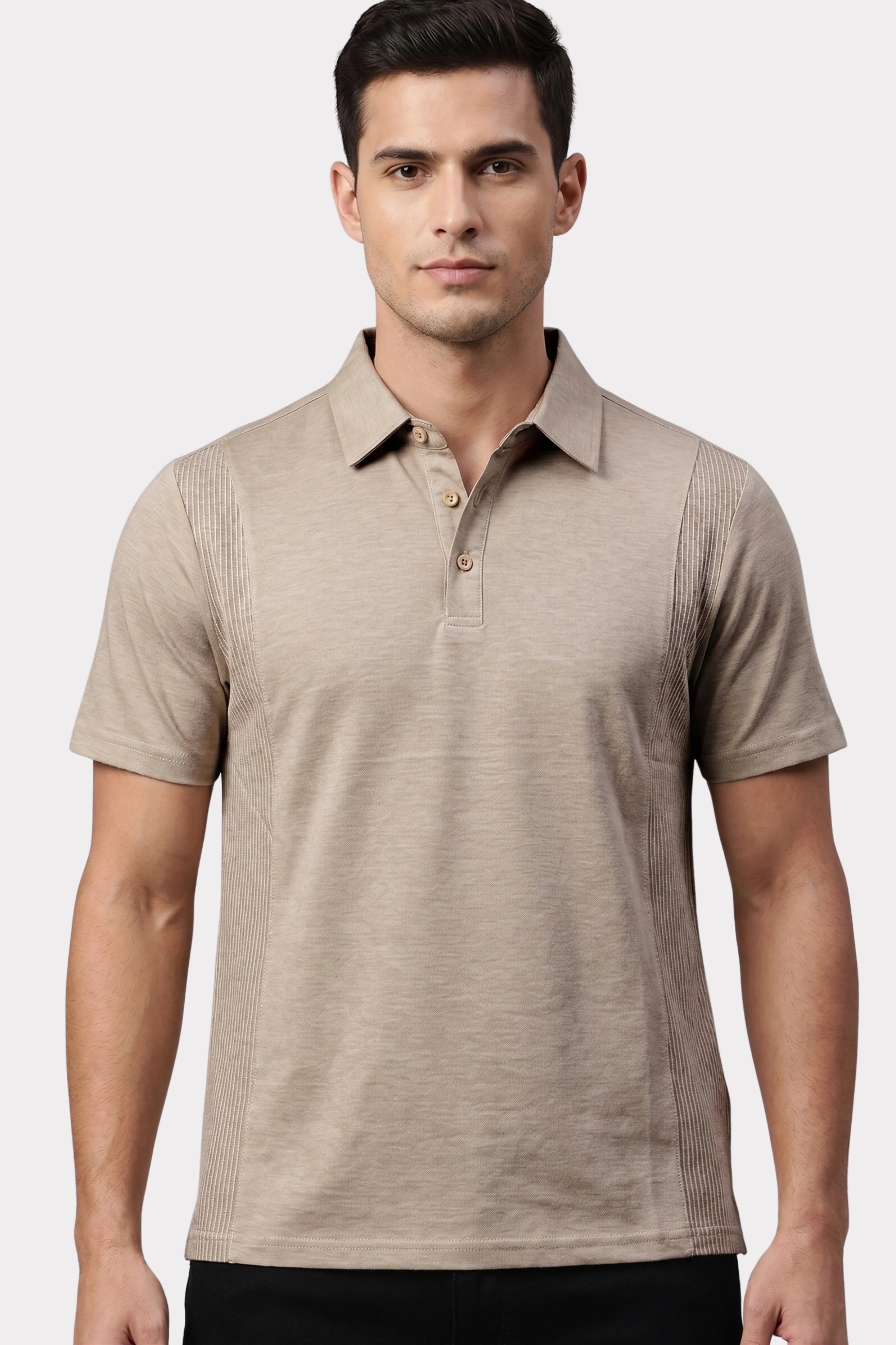 Beige Panel T-Shirt-Global Republic