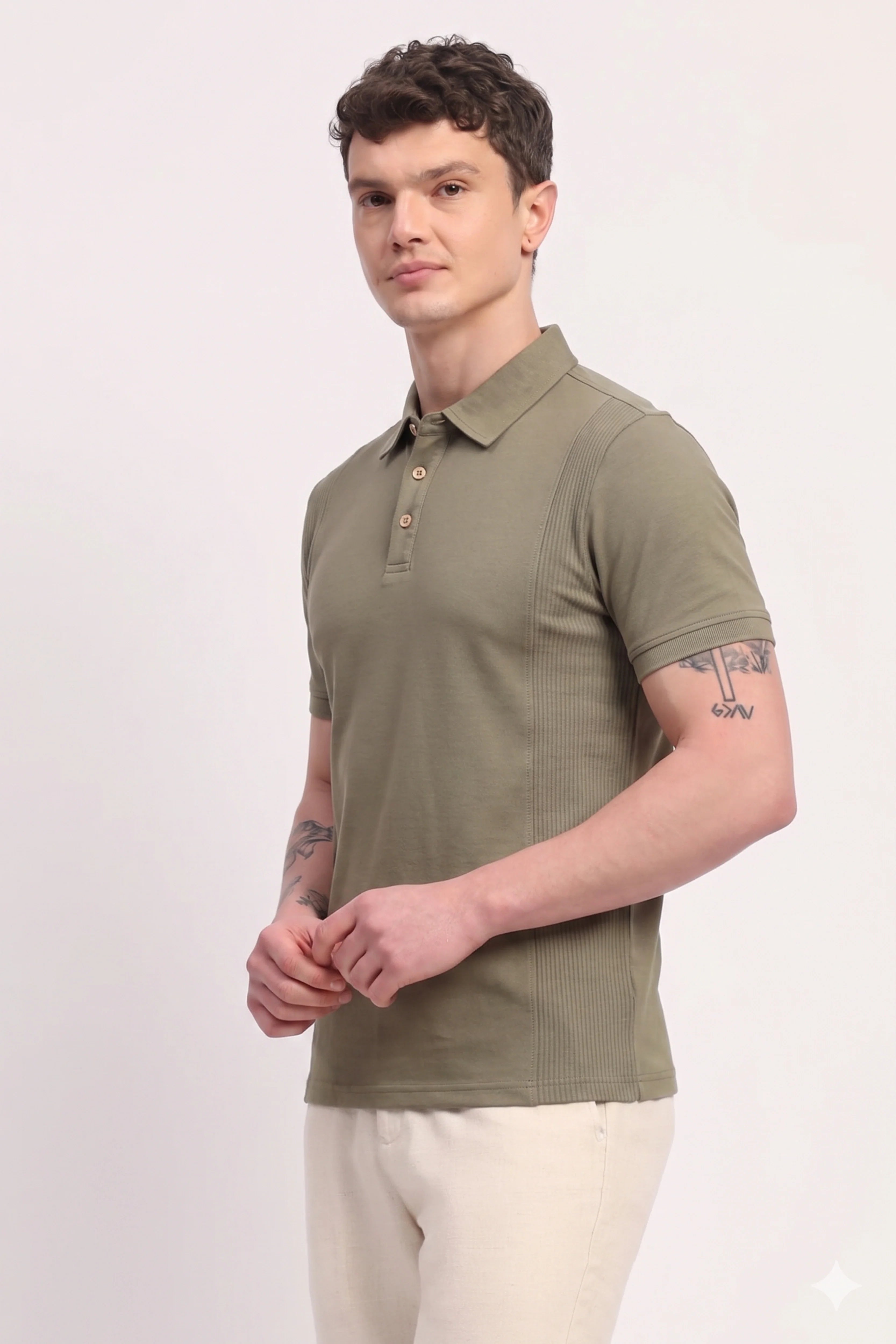 Olive Panel T-Shirt-Global Republic