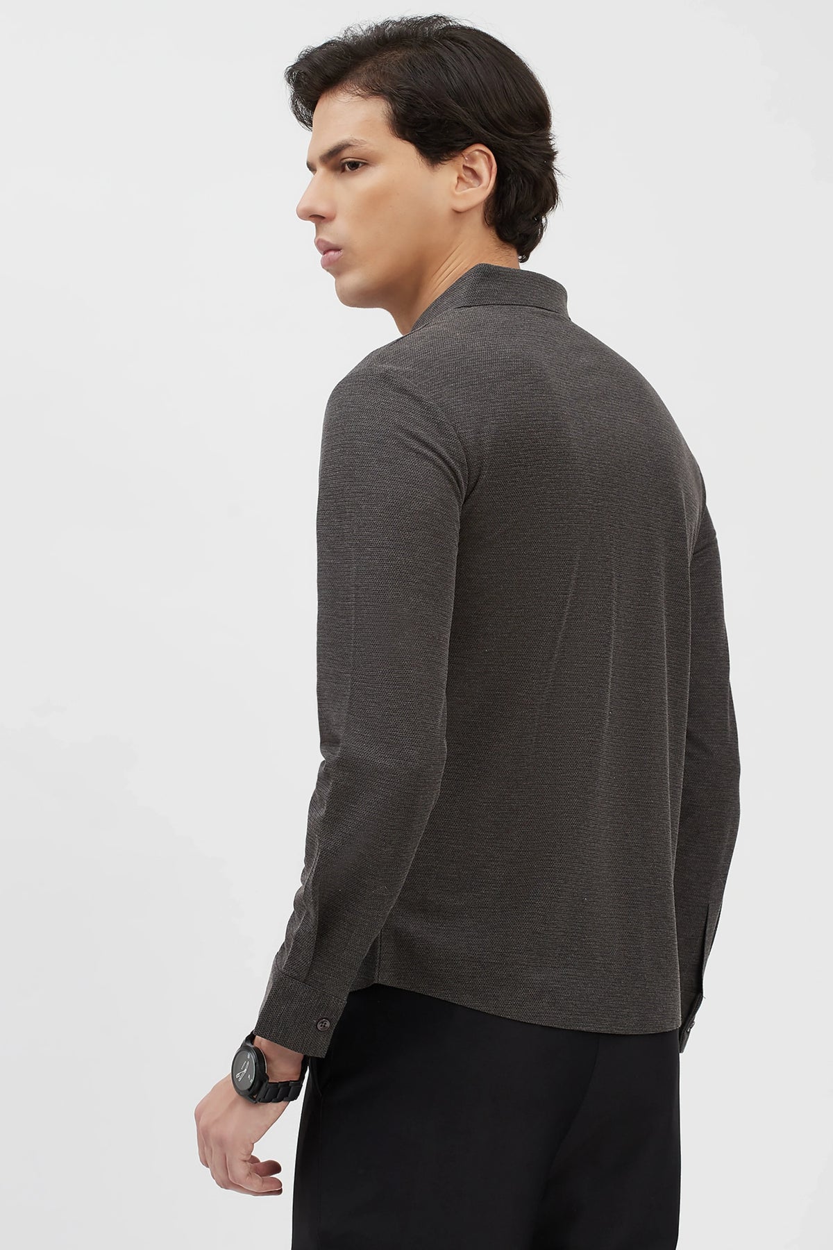 Dark Grey Textured Shirt-Global Republic