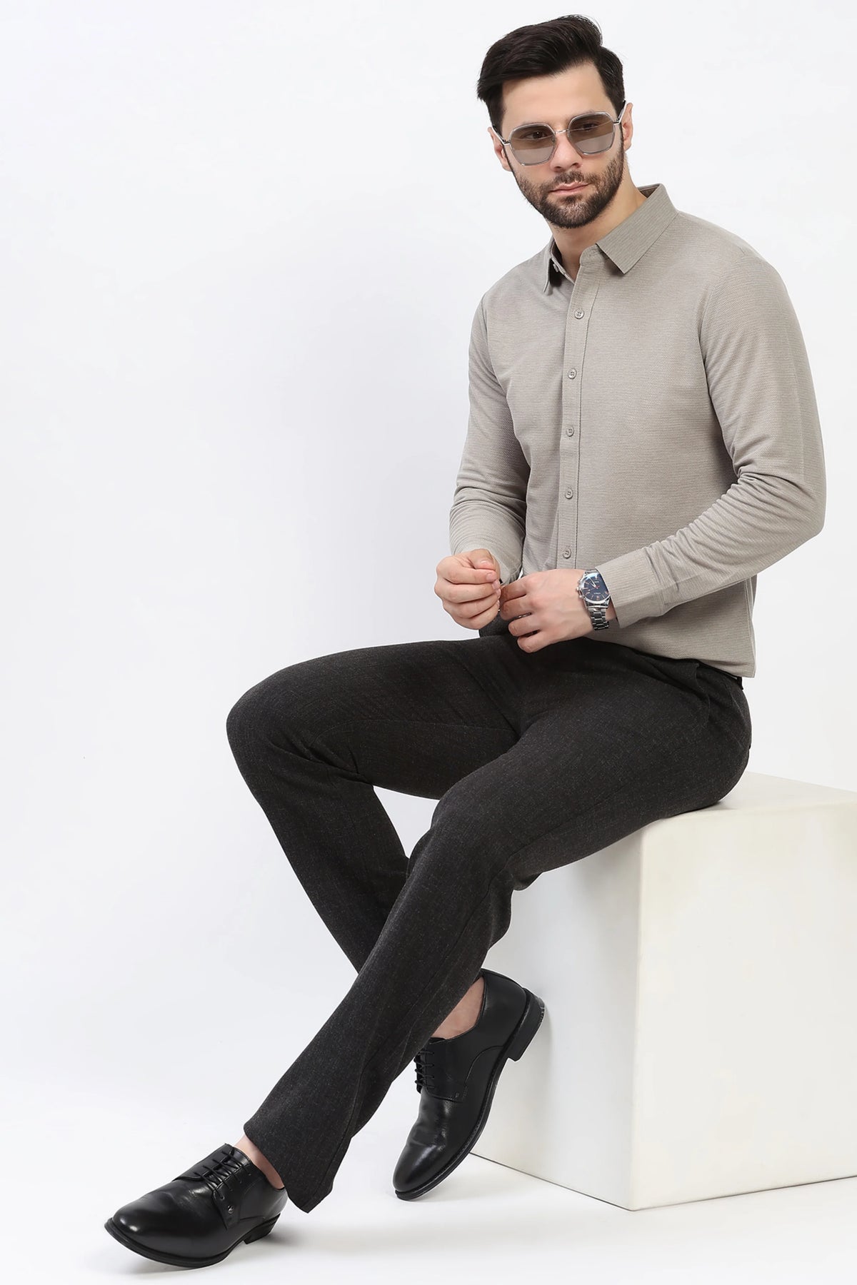 Beige Textured Shirt