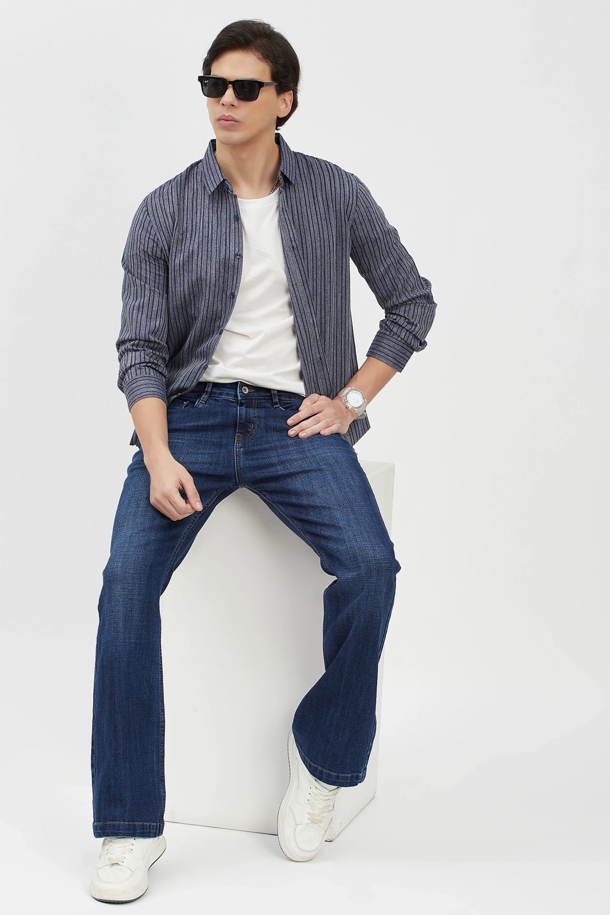 Blue Striped Shirt-Global Republic
