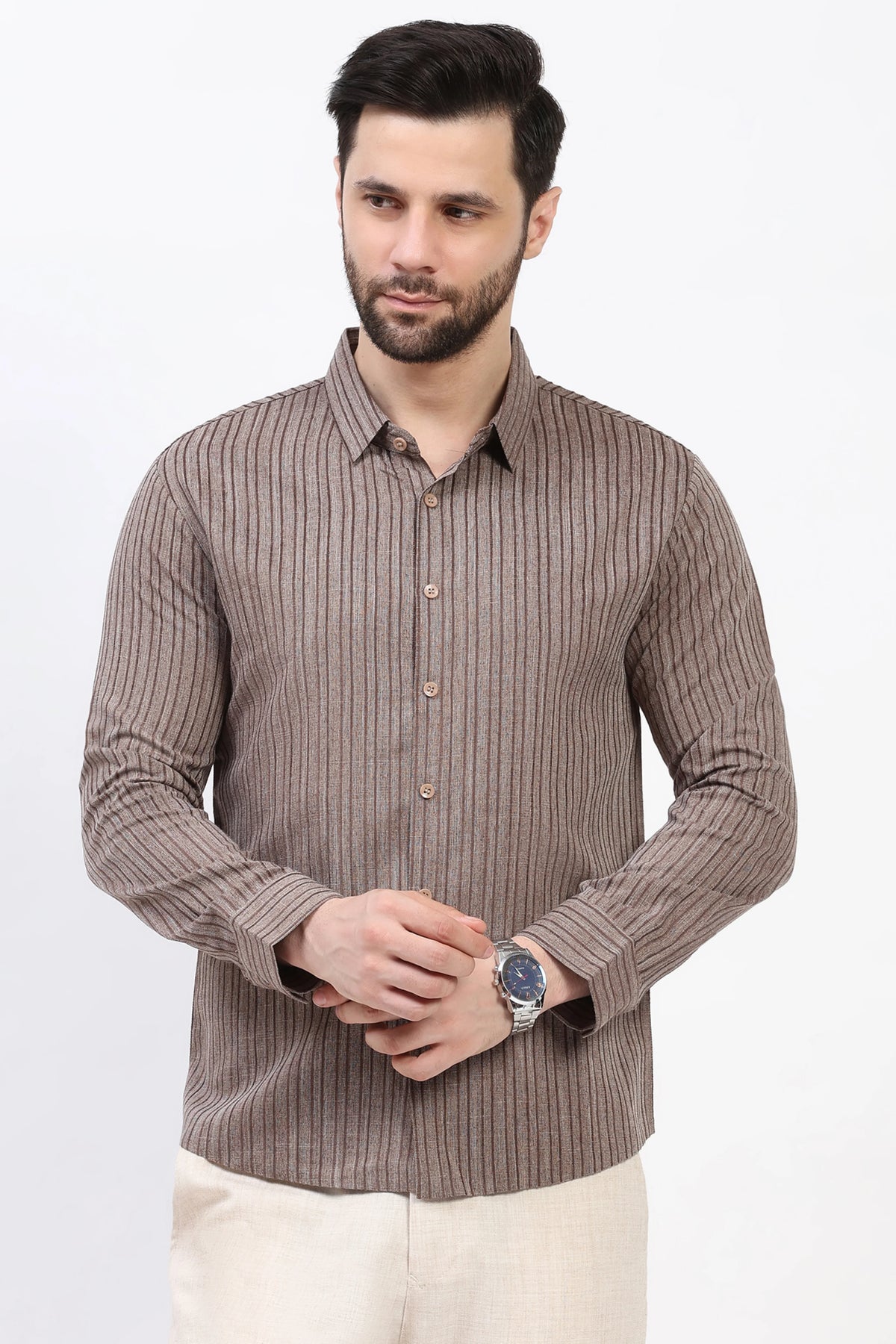 Light Grey Striped Shirt
