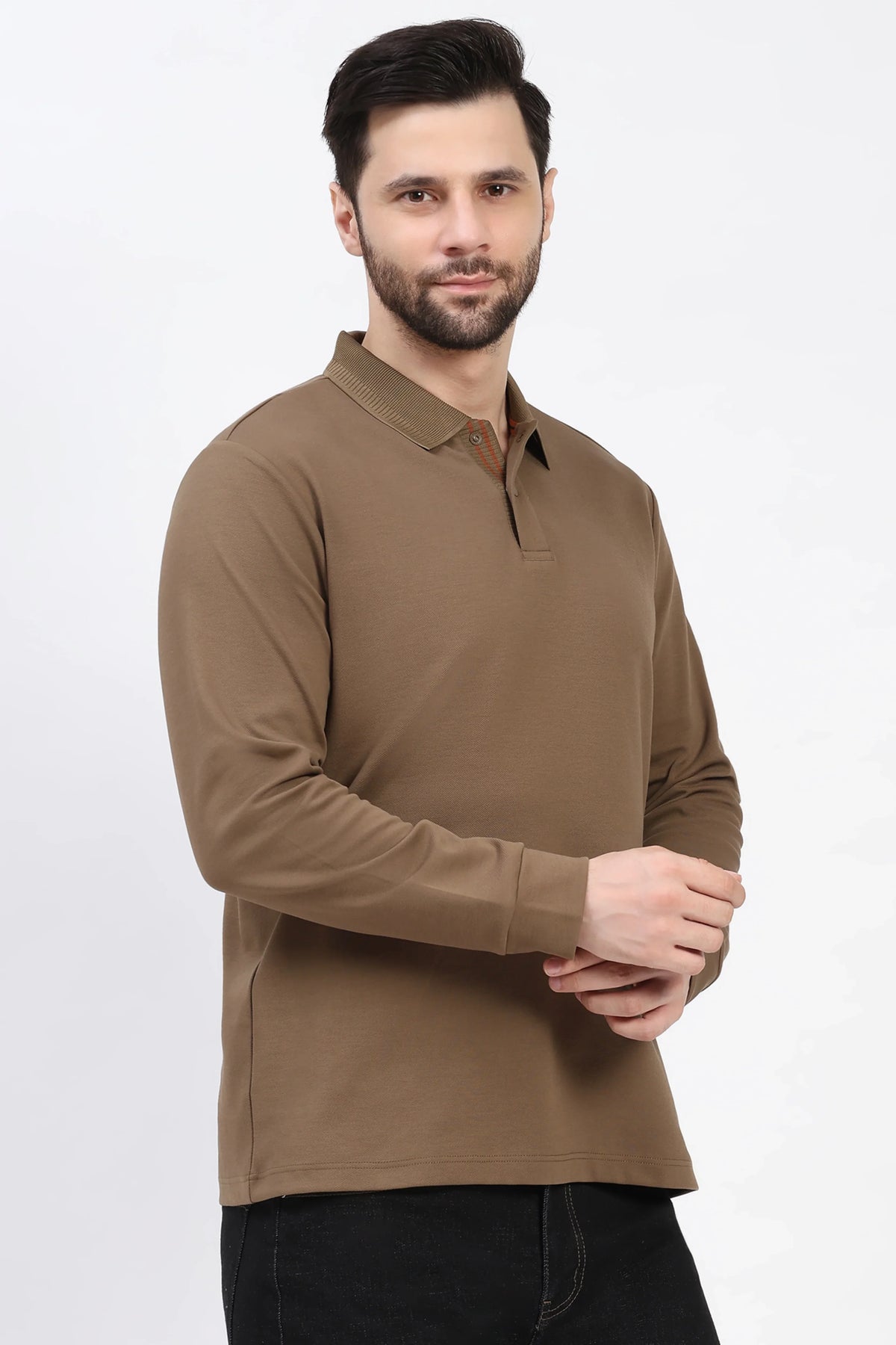 Brown Fleece-Lined Winter T-Shirt-Global Republic