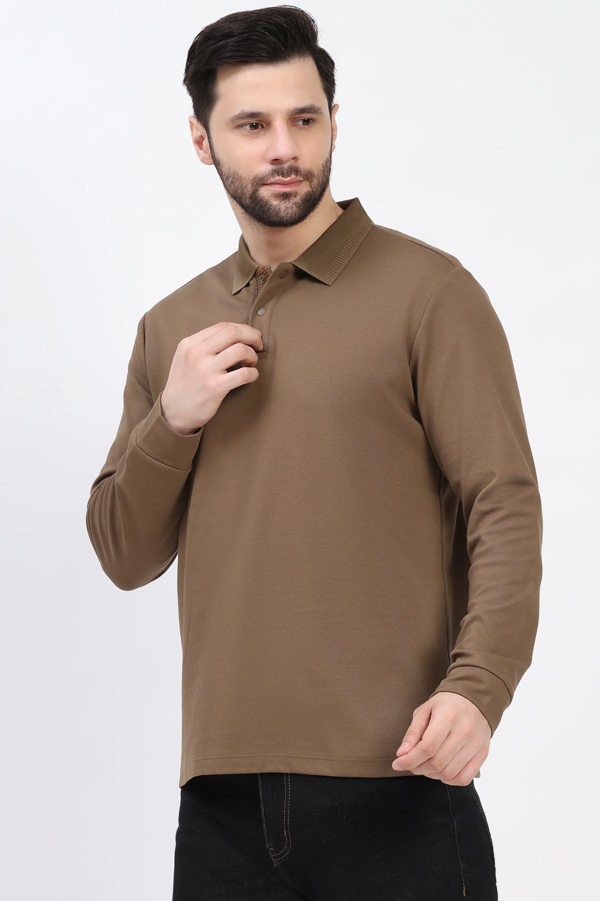 Brown Fleece-Lined Winter T-Shirt-Global Republic