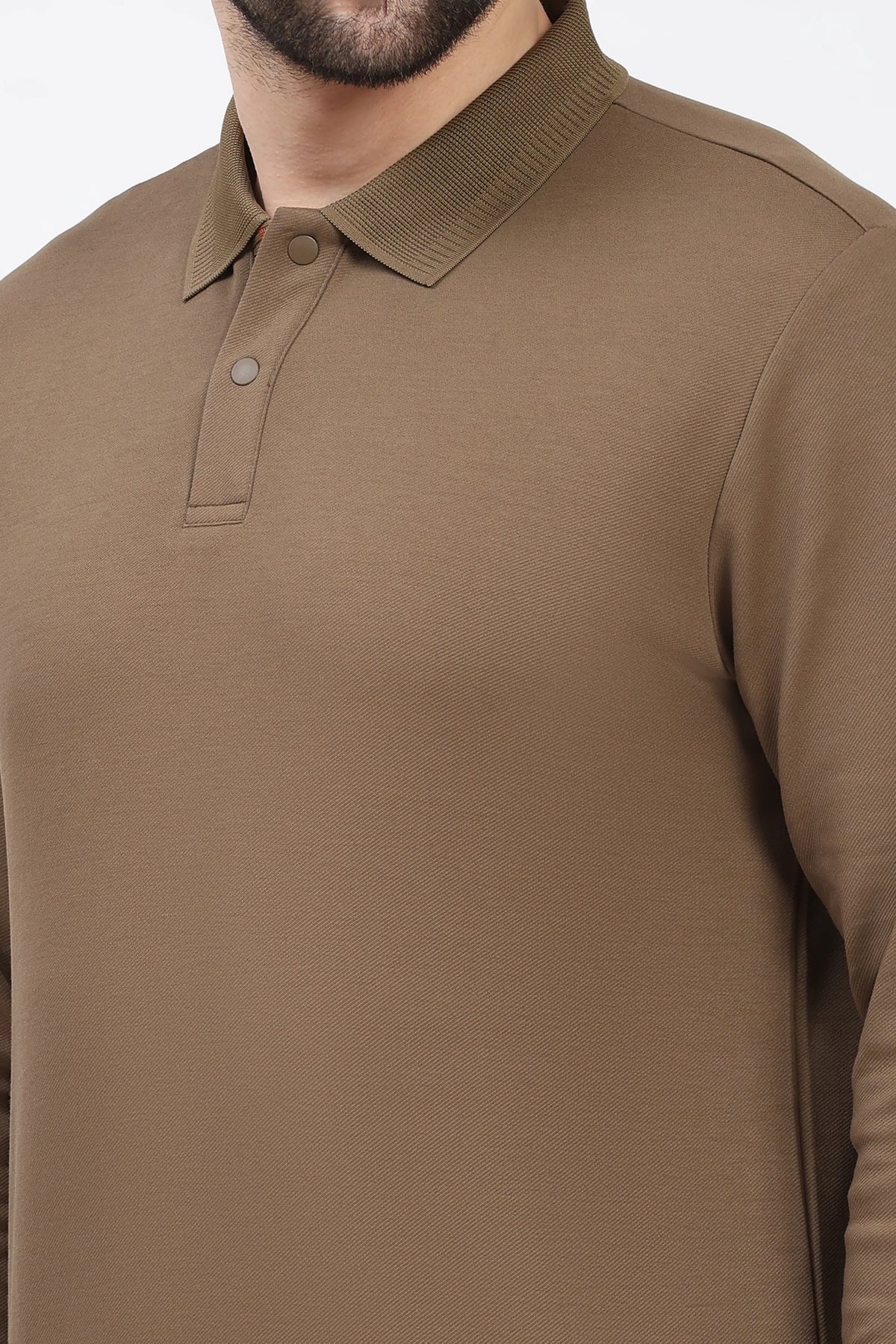Brown Fleece-Lined Winter T-Shirt-Global Republic