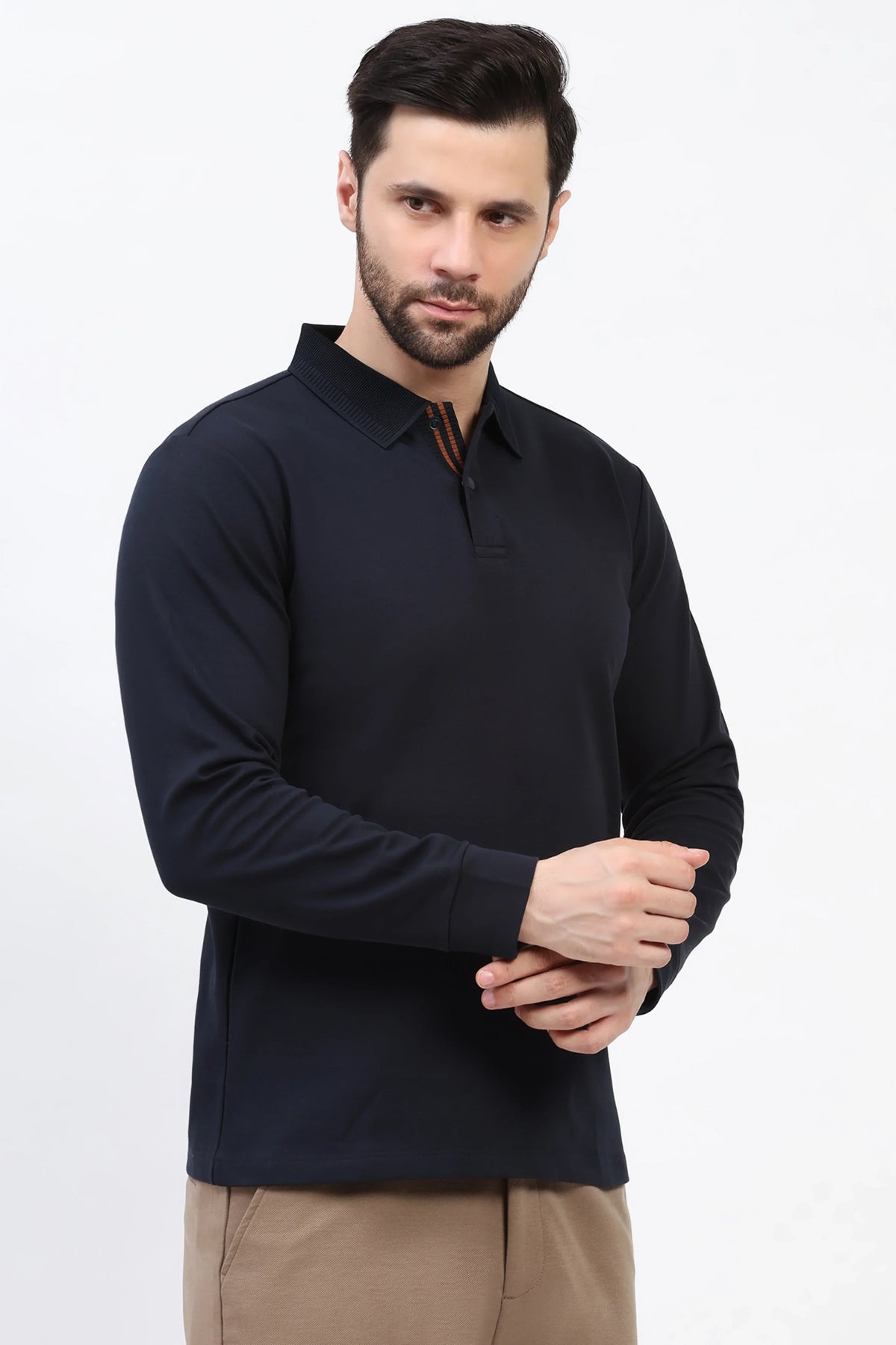 Navy Fleece-Lined Winter T-Shirt-Global Republic