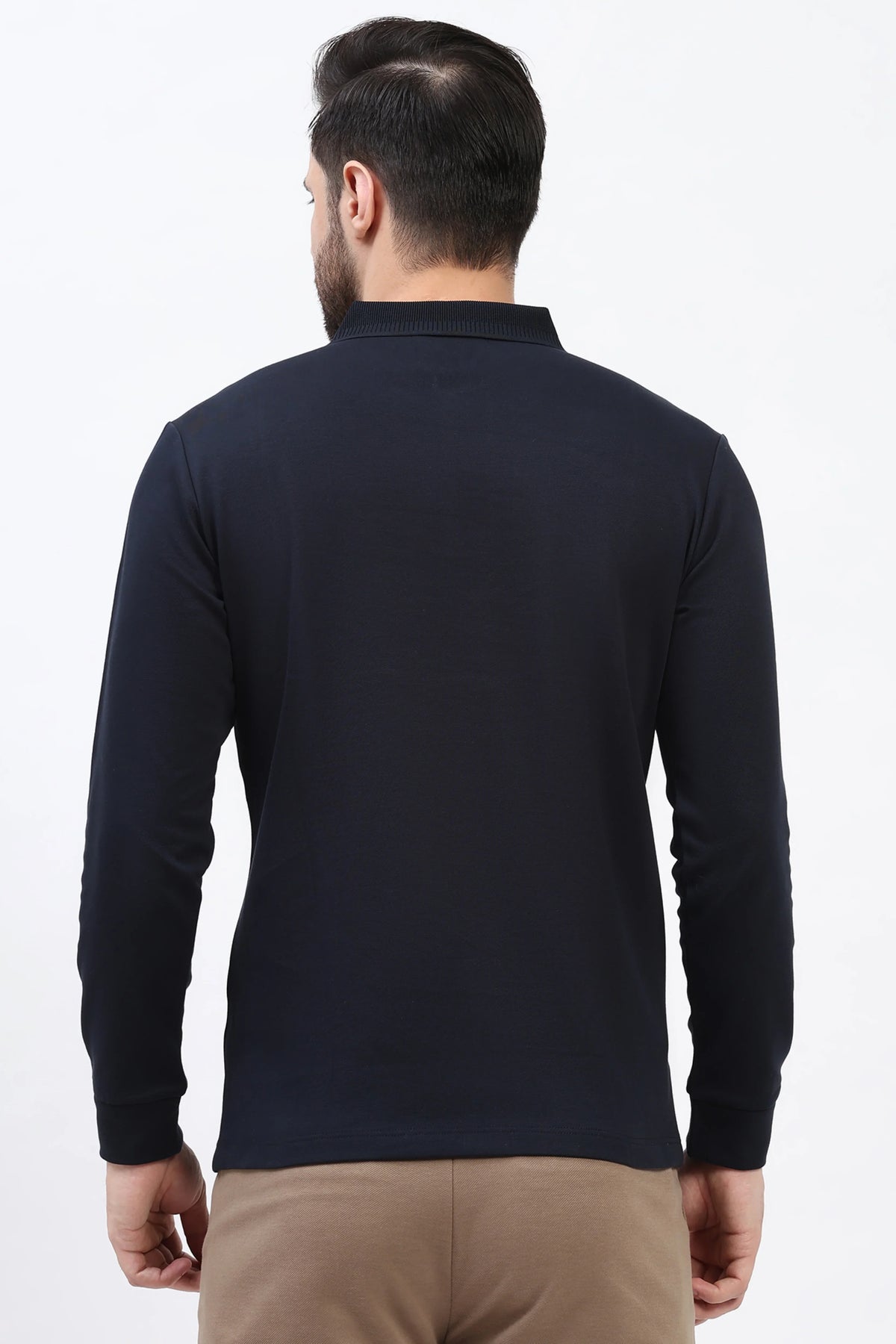 Navy Fleece-Lined Winter T-Shirt-Global Republic