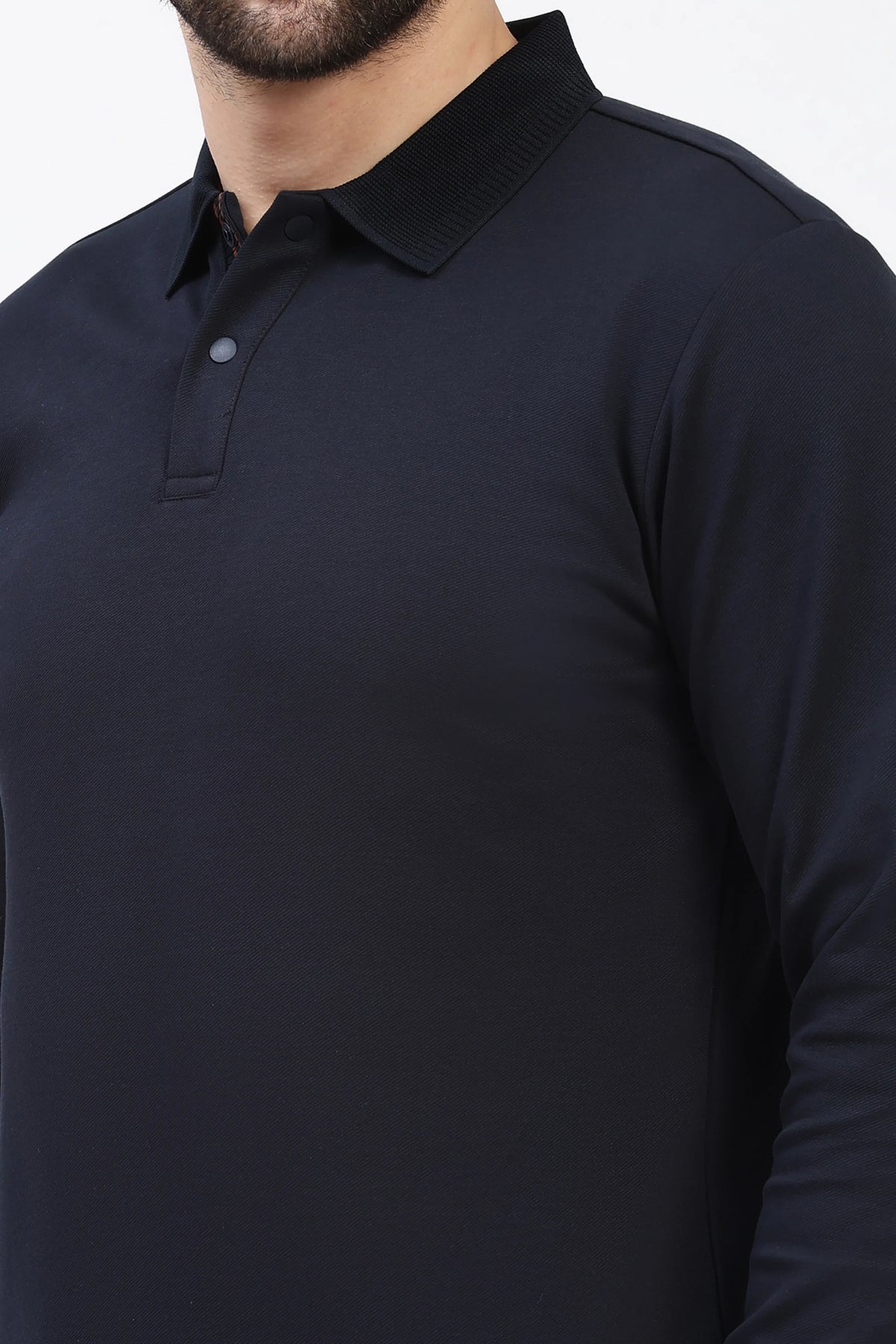 Navy Fleece-Lined Winter T-Shirt-Global Republic
