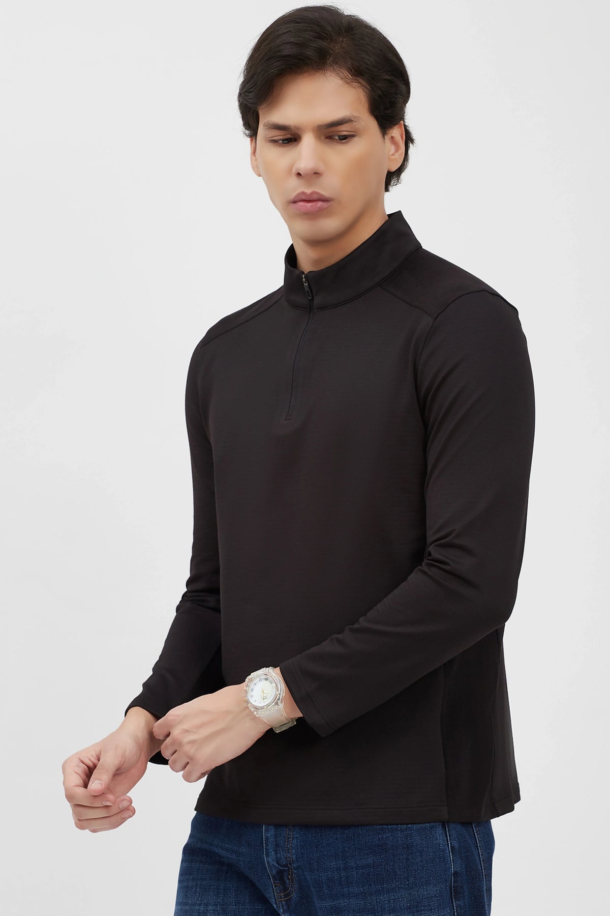 Black Fleece-Lined Winter T-Shirt-Global Republic